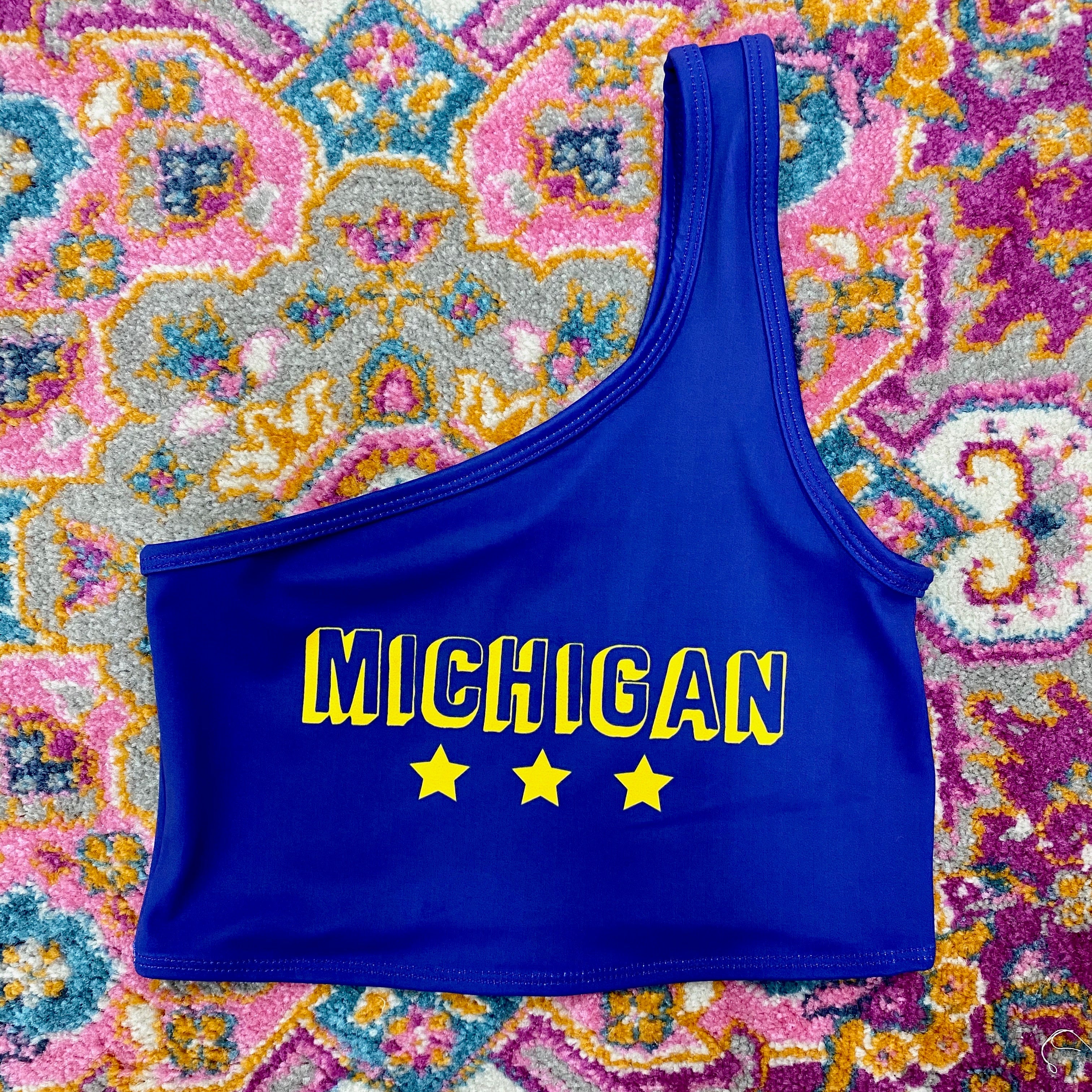 University of Michigan Bold Stars One Shoulder Top | lojobands
