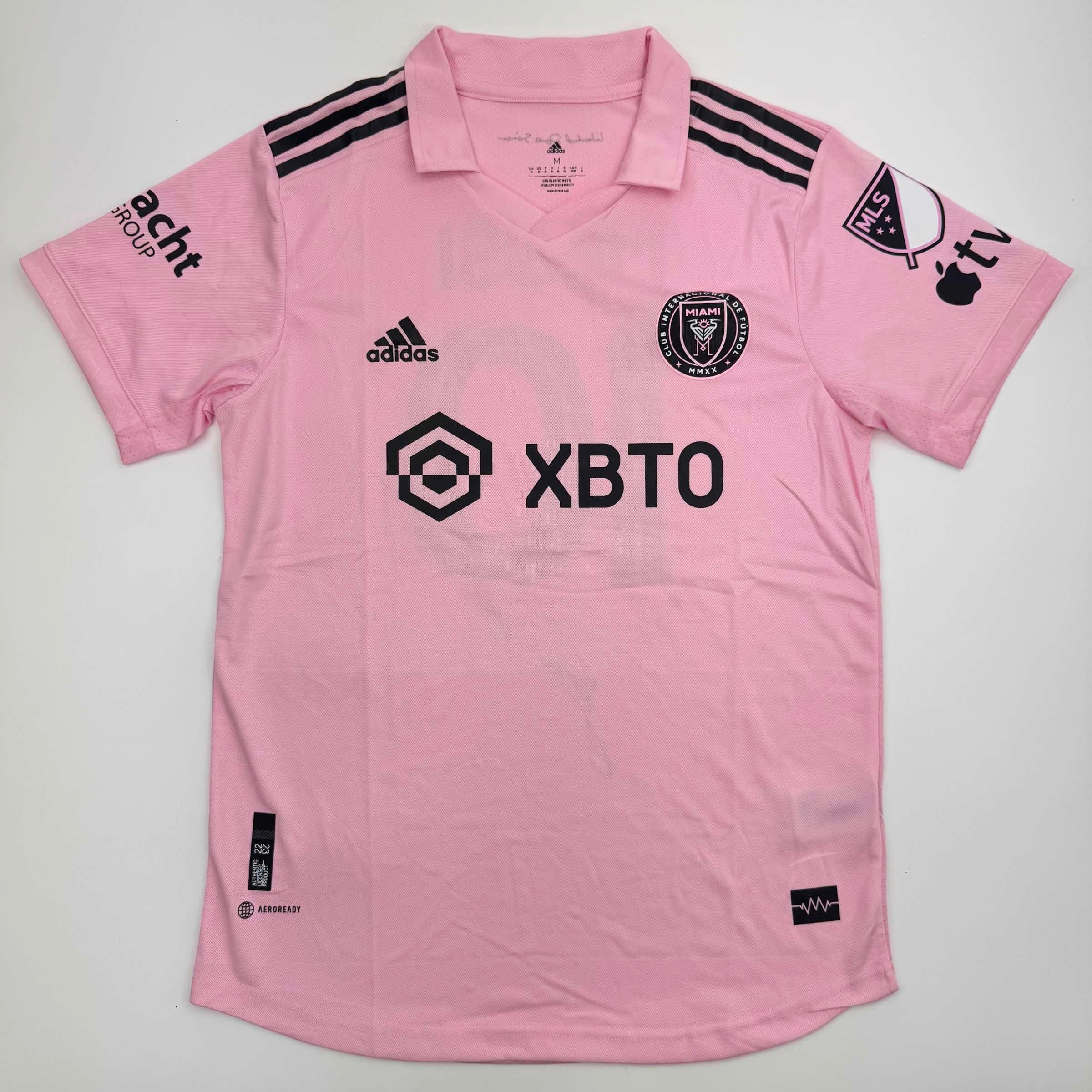 Autographed/Signed Lionel Leo Messi Inter Miami Pink Soccer Jersey Beckett BAS COA 3