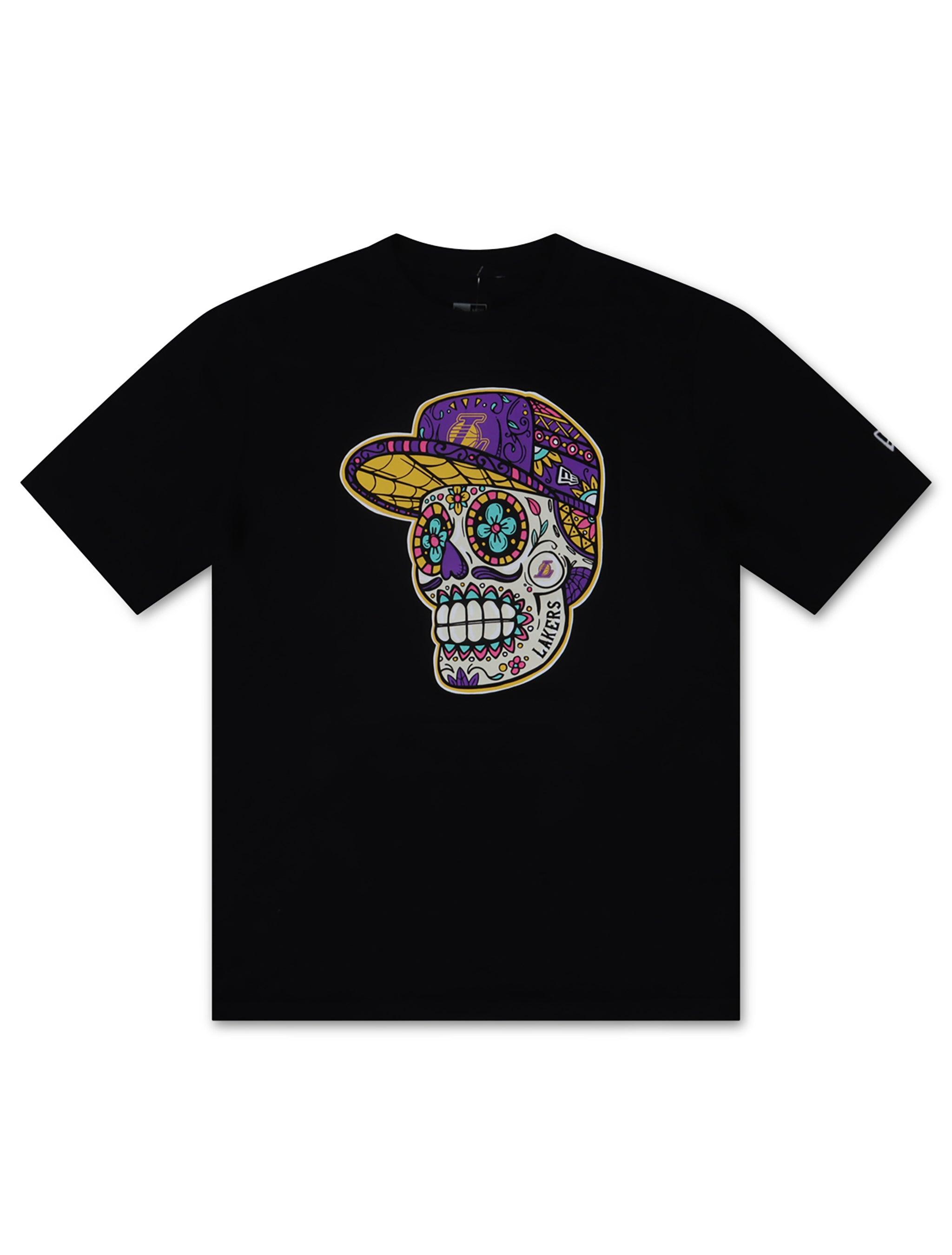 New Era La Lakers Nba Sugar Skull Tee -  Black 1