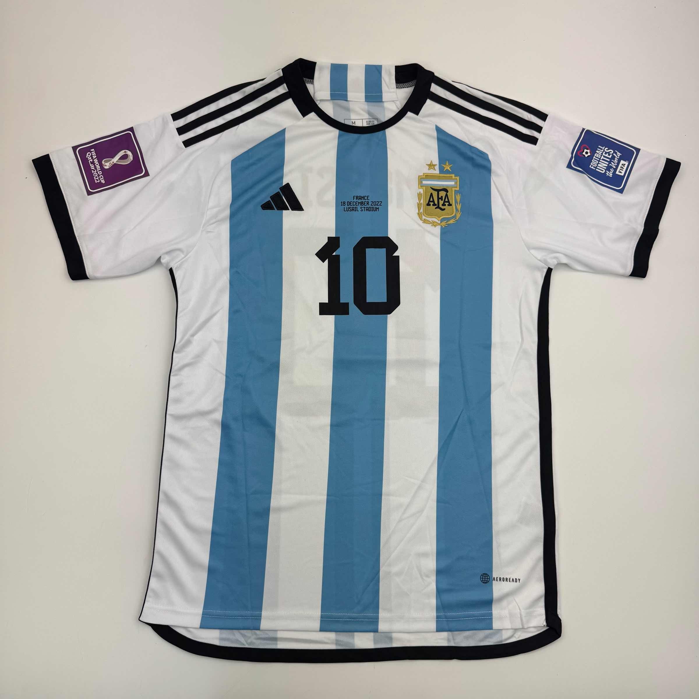Autographed/Signed Lionel Leo Messi Argentina Blue/White Soccer Jersey Beckett BAS COA 3
