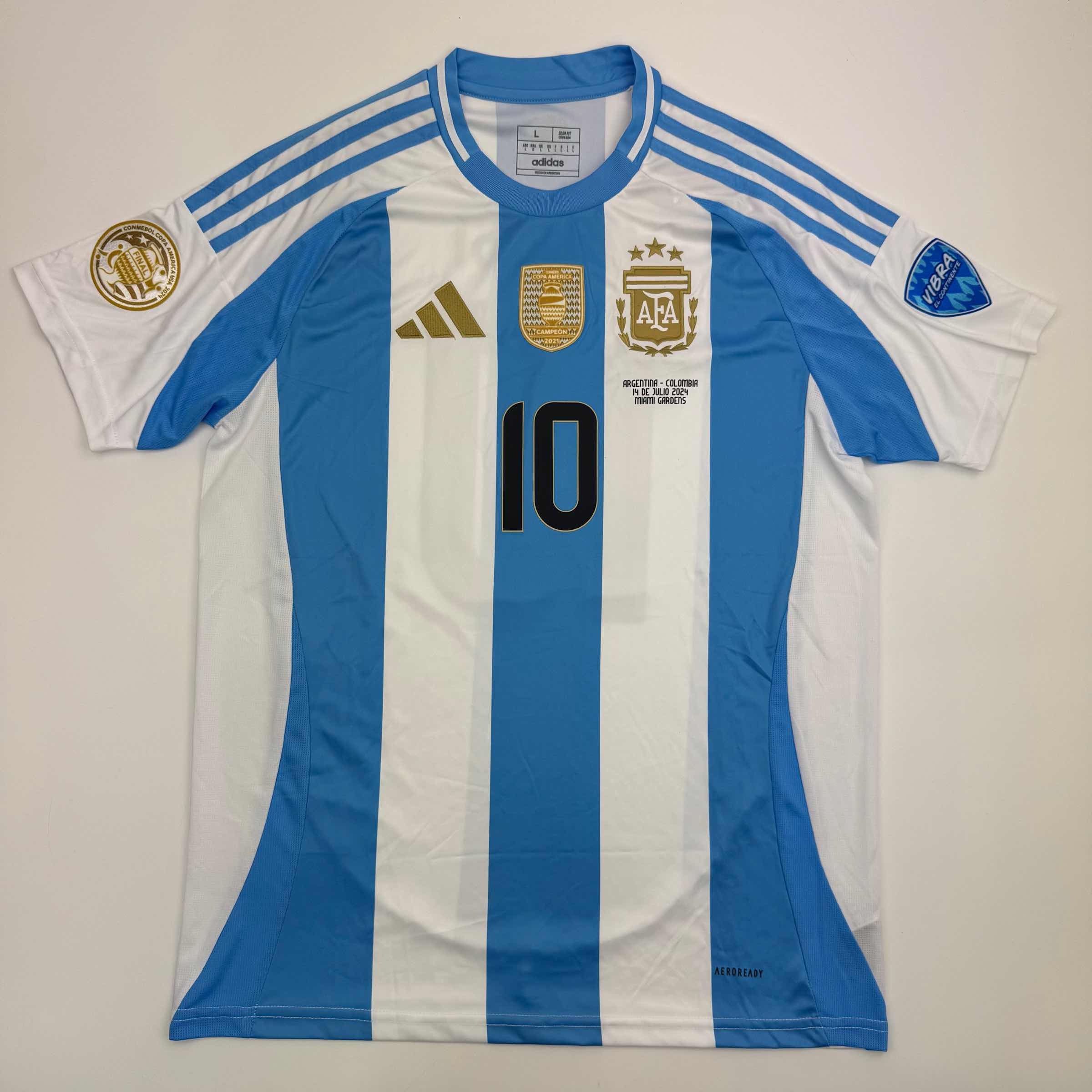 Autographed/Signed Lionel Leo Messi Argentina Blue/White Soccer Jersey Beckett BAS COA 3