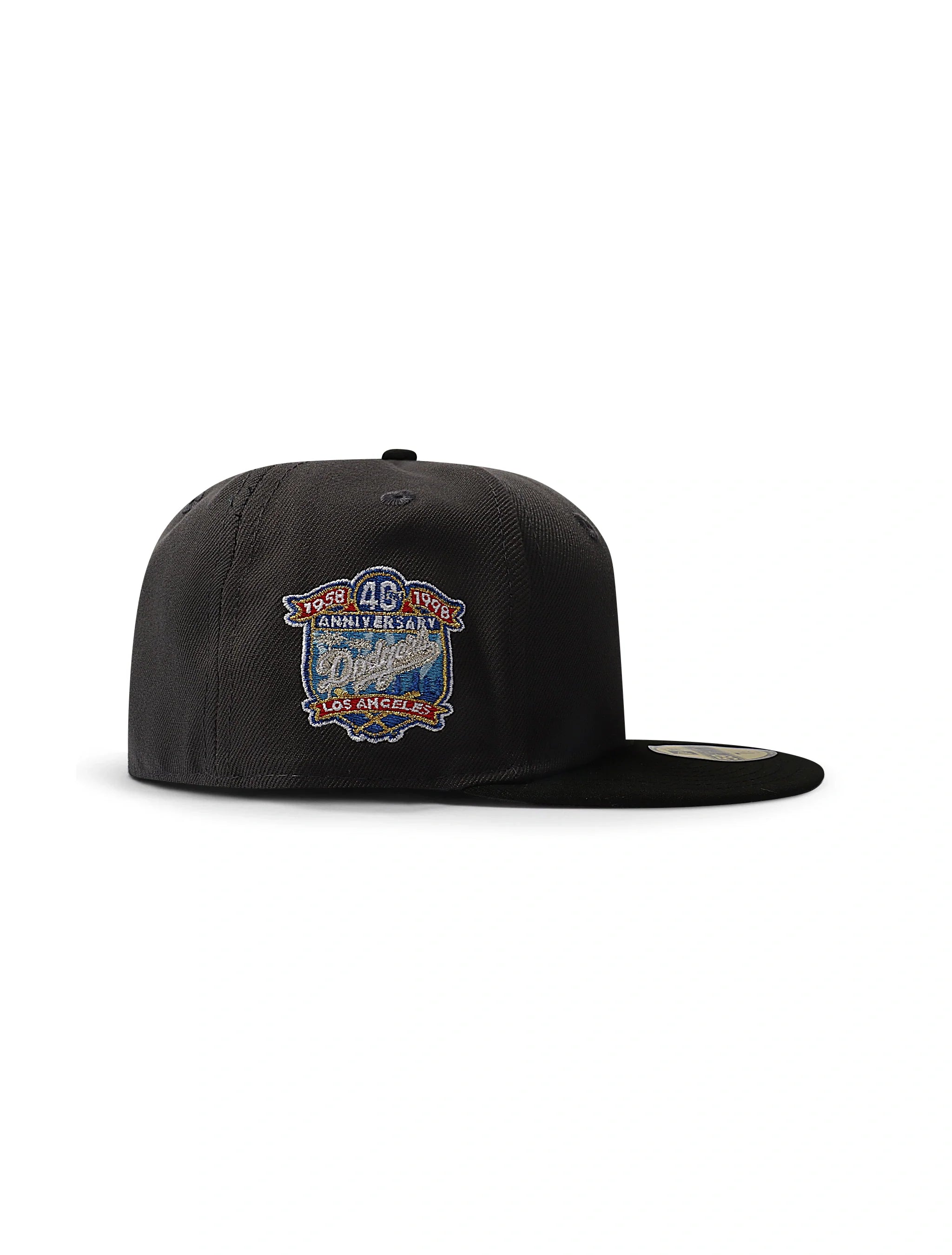 New Era 5950 Dodgers 40th Anniversary Patch Hat - Charcoal 3
