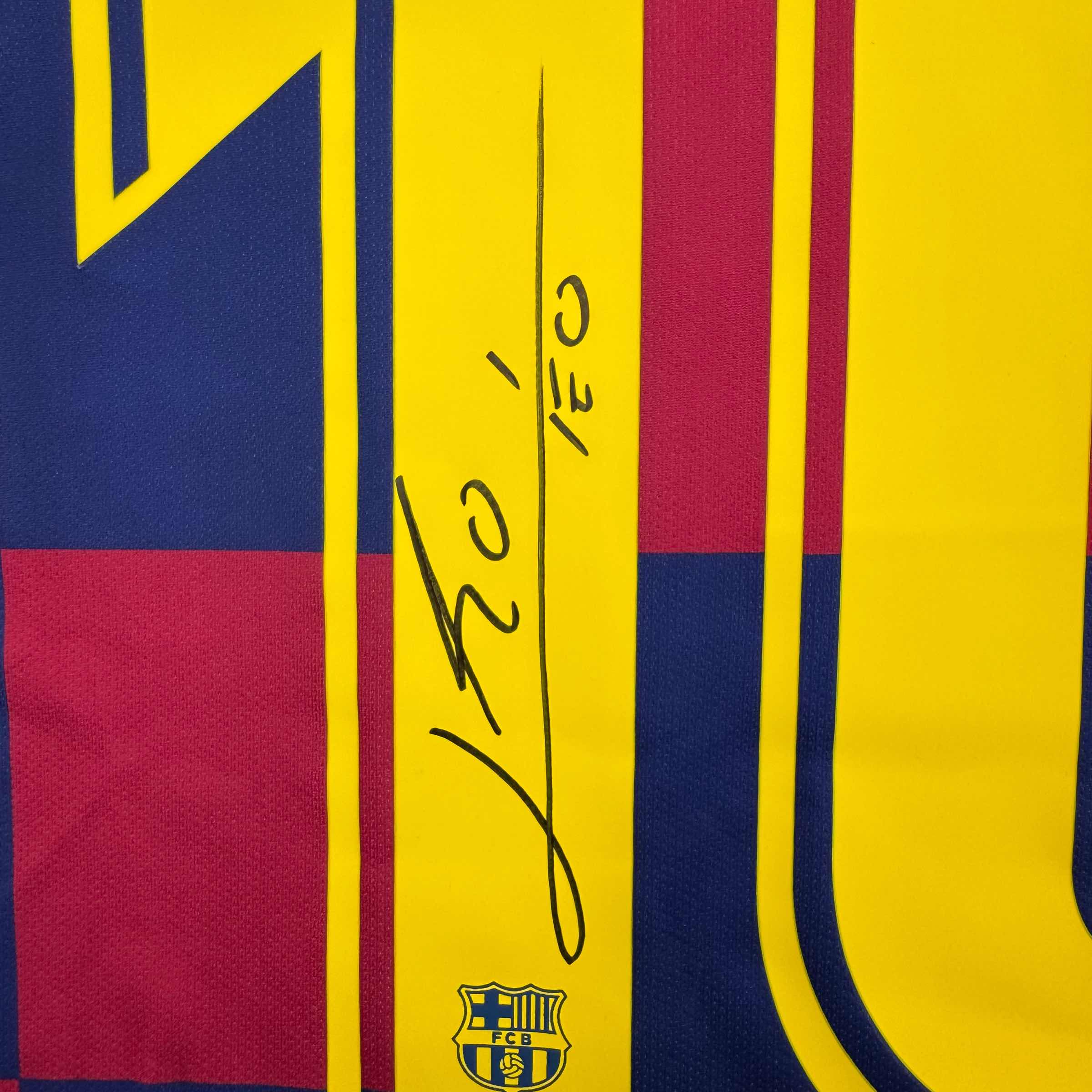 Autographed/Signed Lionel Leo Messi FC Barcelona Soccer Jersey Beckett BAS COA 3