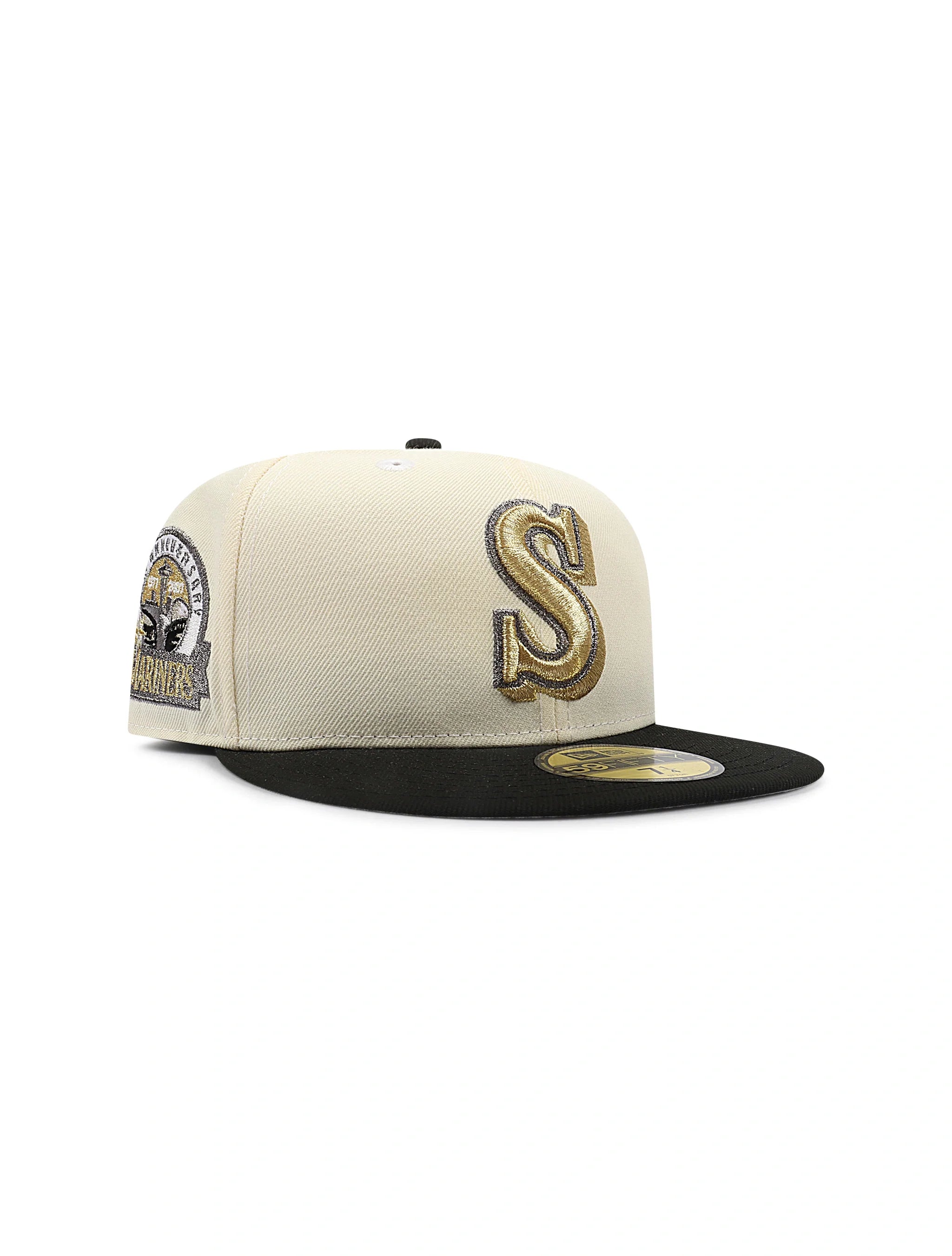 New Era 5950 Seattle Mariners 30th Anniversary Hat - Chrome/Gold 1
