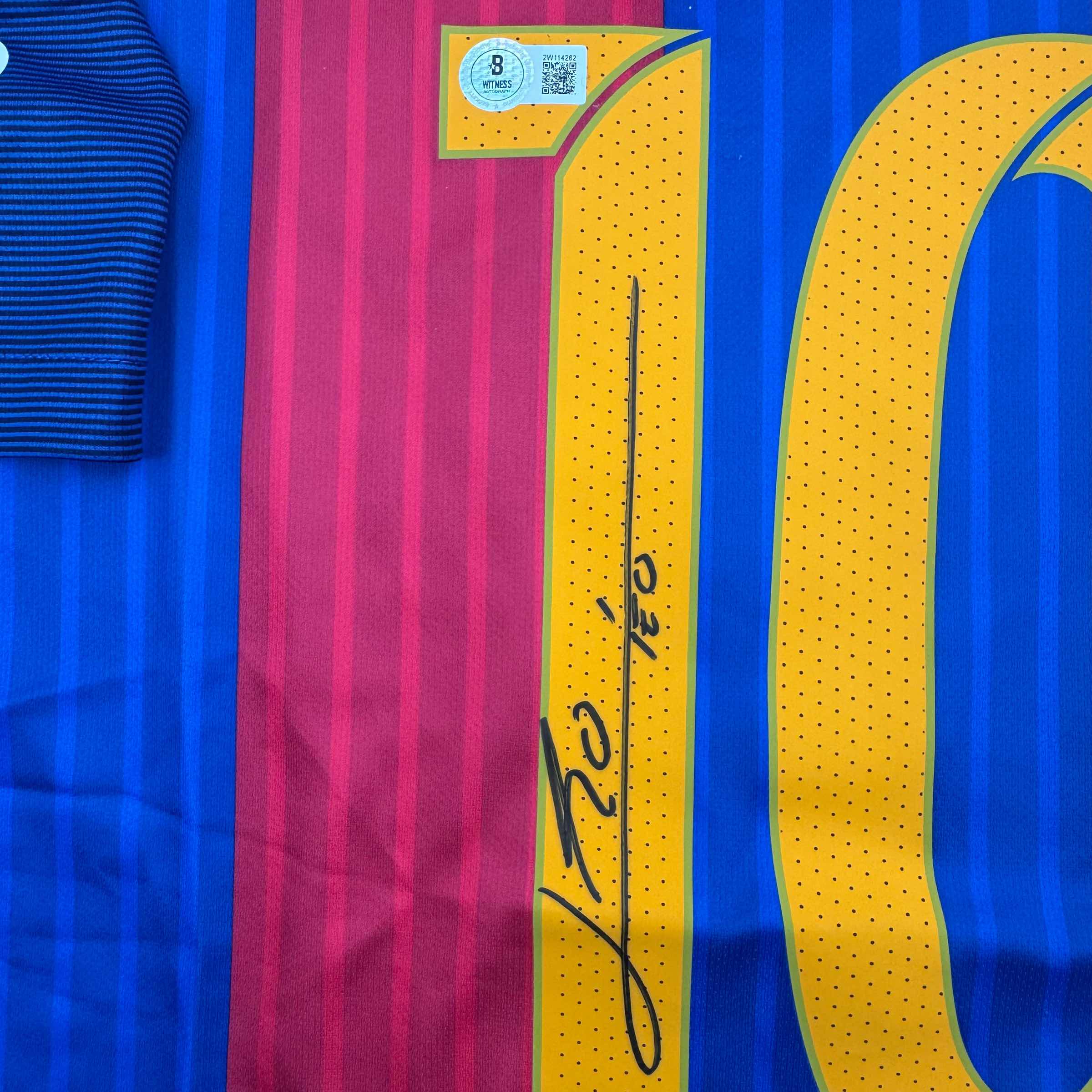 Autographed/Signed Lionel Leo Messi FC Barcelona Soccer Jersey Beckett BAS COA #4 3