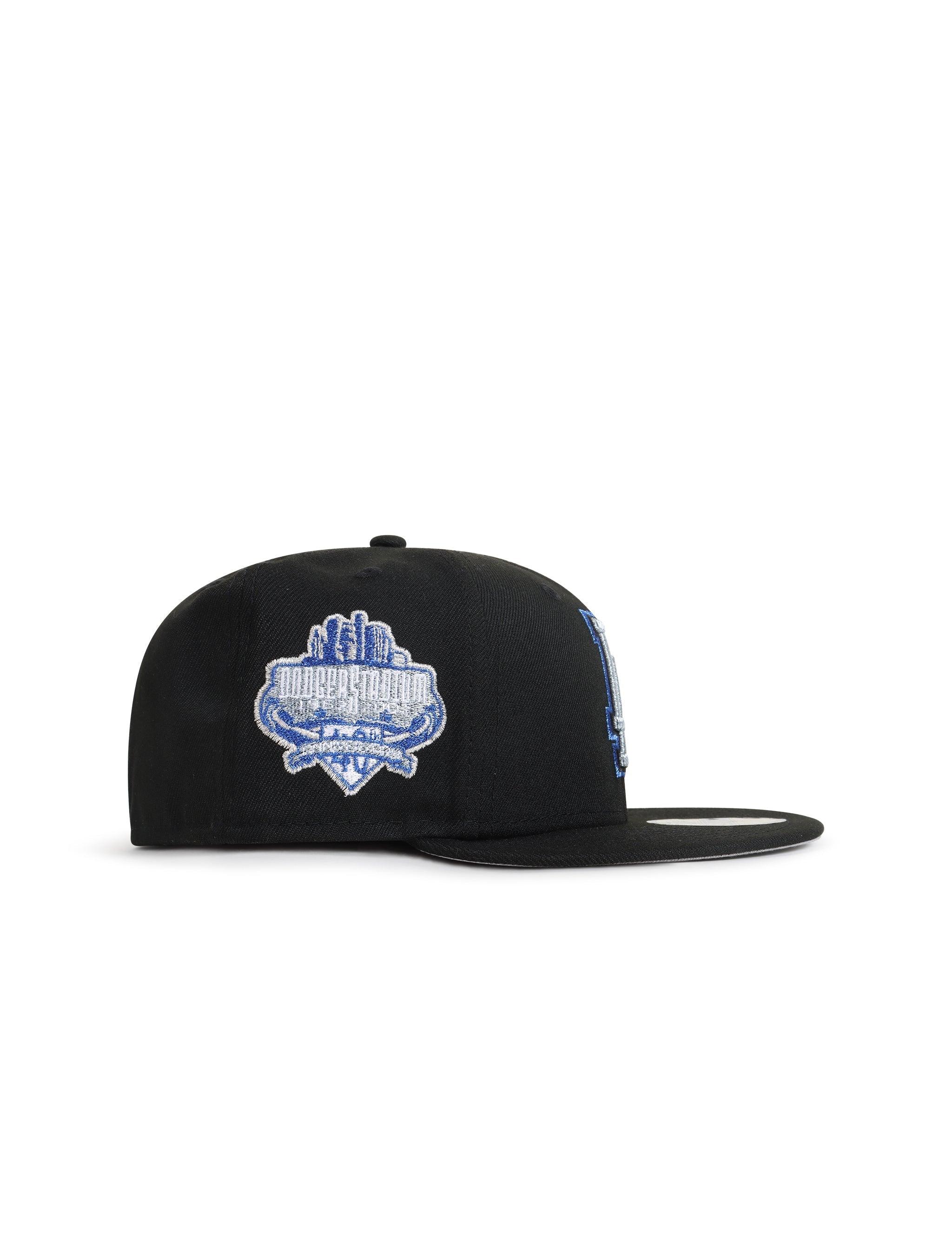 New Era 5950 Dodgers 40th Anniversary Hat - Black/Metallic Blue 3