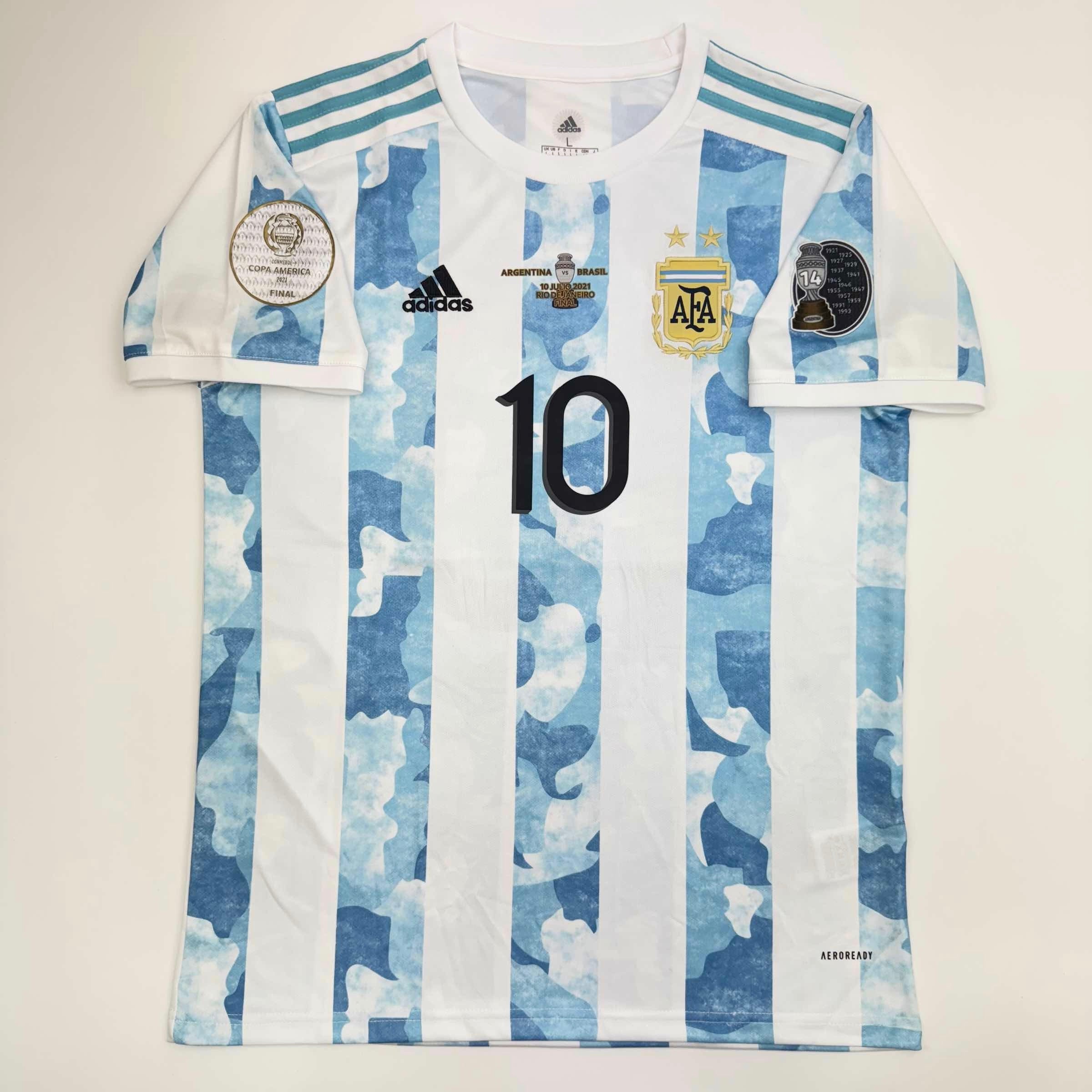 Autographed/Signed Lionel Leo Messi Argentina Blue/White Soccer Jersey Beckett BAS COA 4
