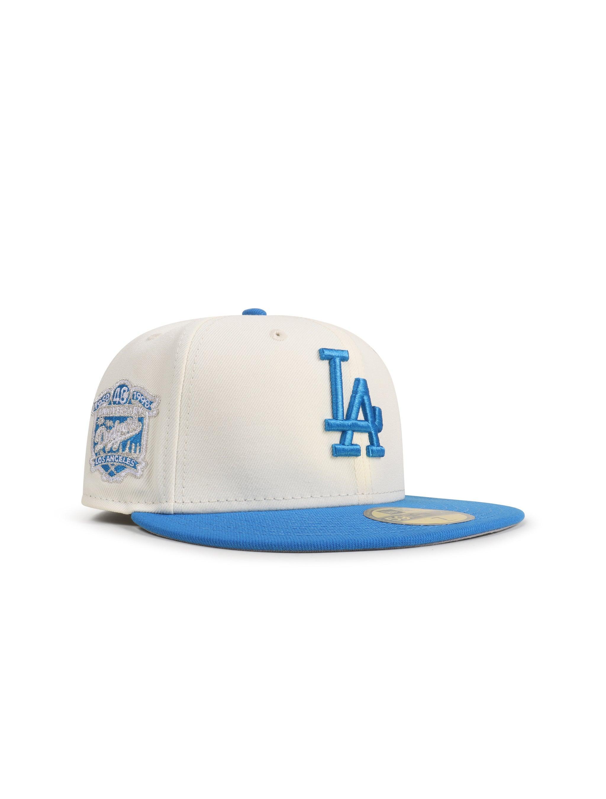 New Era 5950 Dodgers 40Th Anniversary Hat - Chrome/Southwest Blue 1
