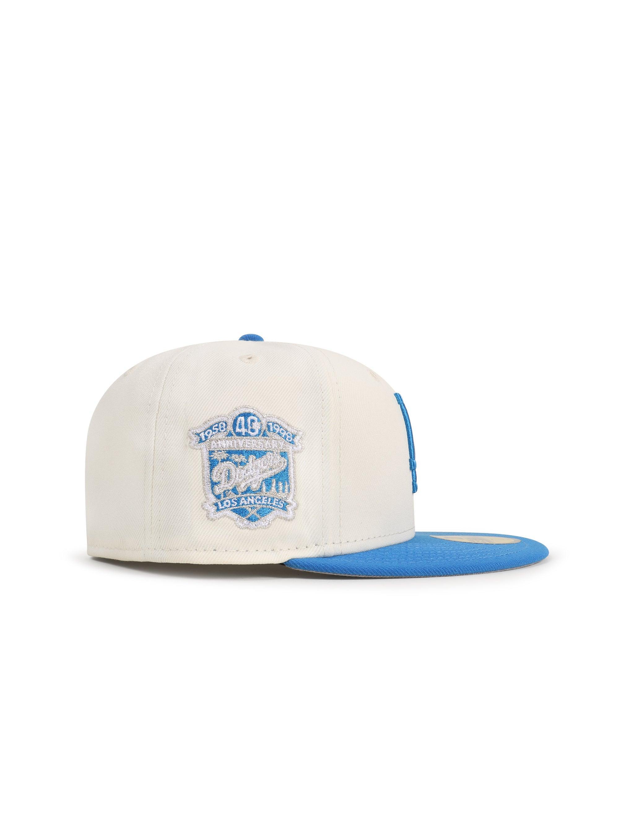New Era 5950 Dodgers 40Th Anniversary Hat - Chrome/Southwest Blue 3