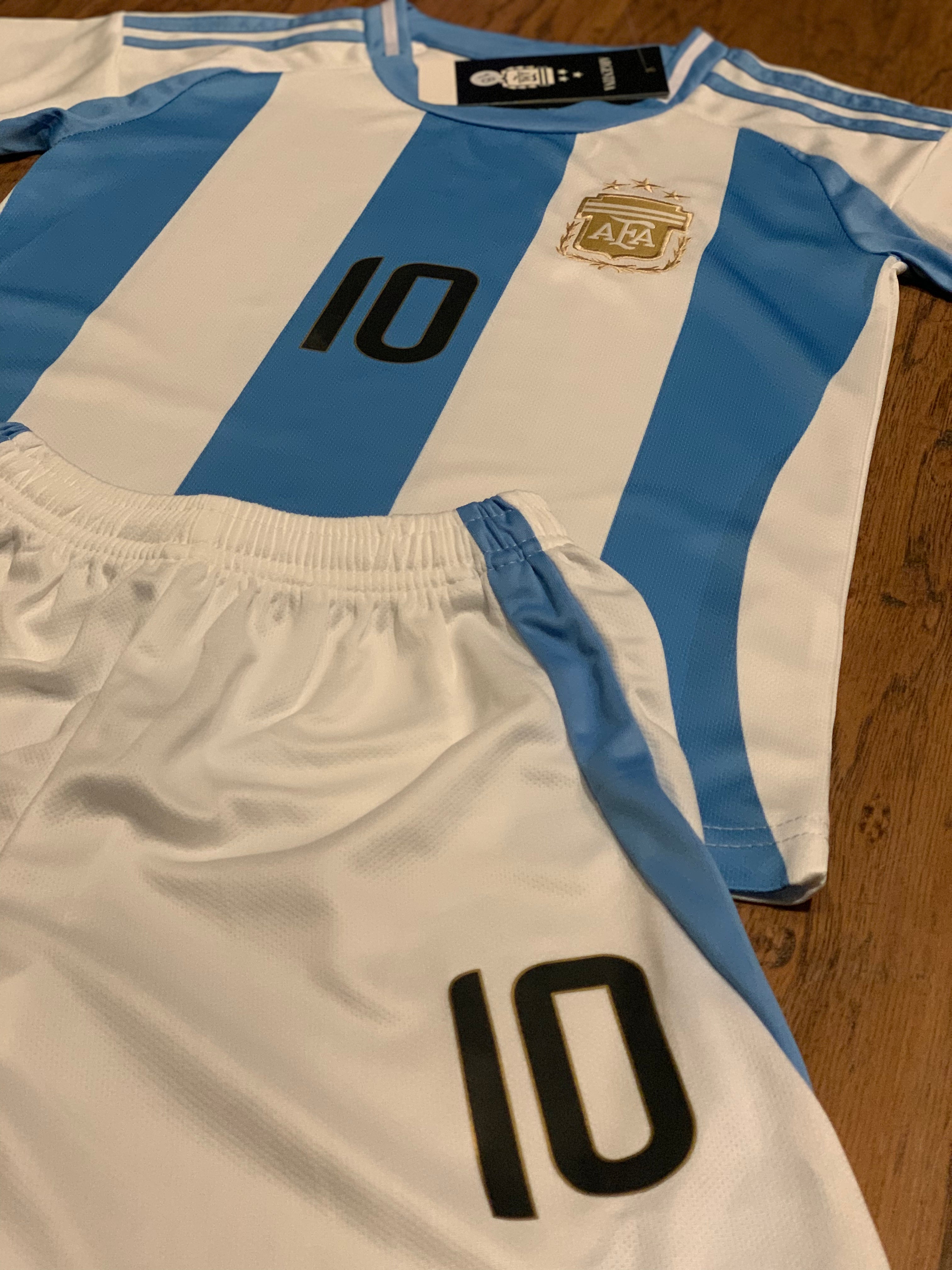 Lionel Messi Kids Soccer Argentina Home Jersey Set Youth & Toddler Sizes 11