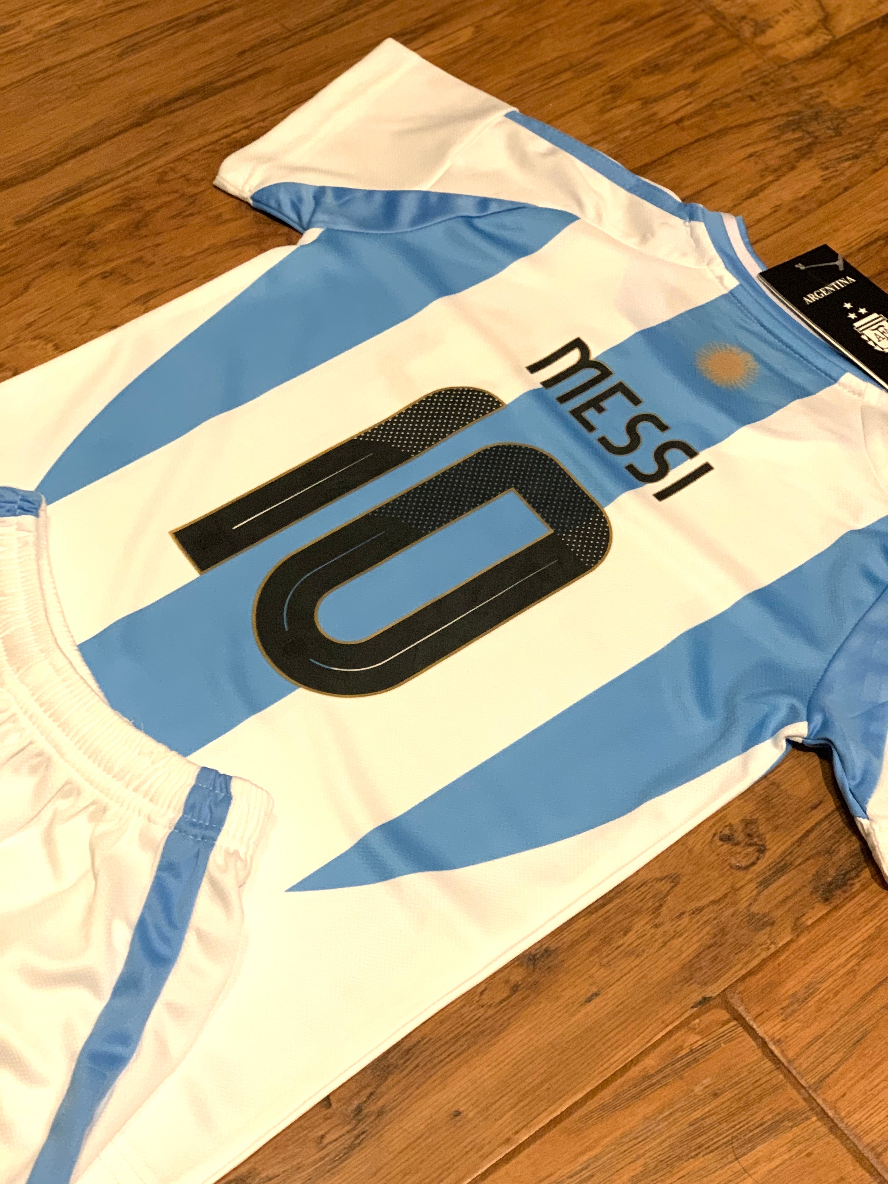 Lionel Messi Kids Soccer Argentina Home Jersey Set Youth & Toddler Sizes 9