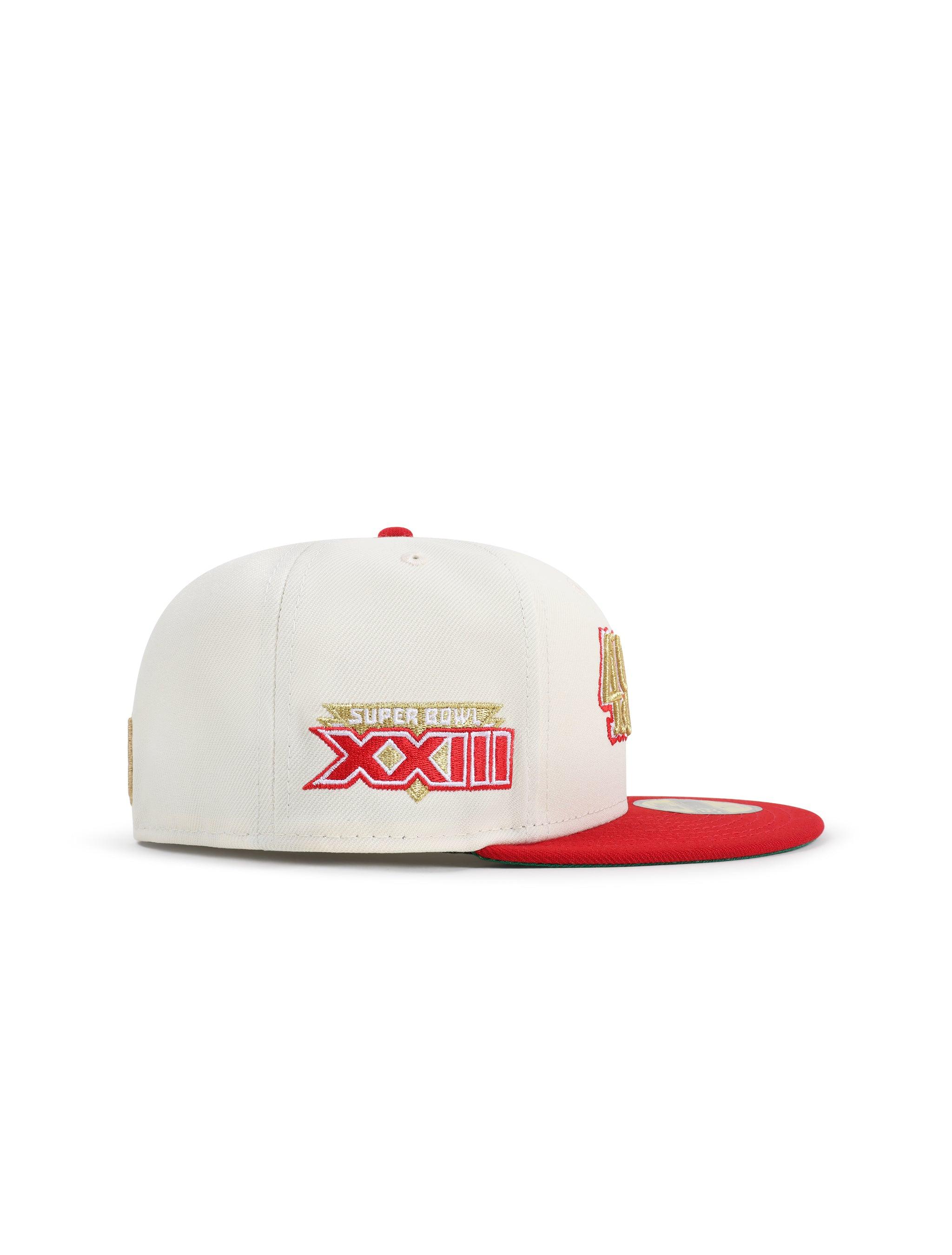 New Era 5950 San Francisco 49ers XXIII Super Bowl Patch Hat - Chrome/Red 2