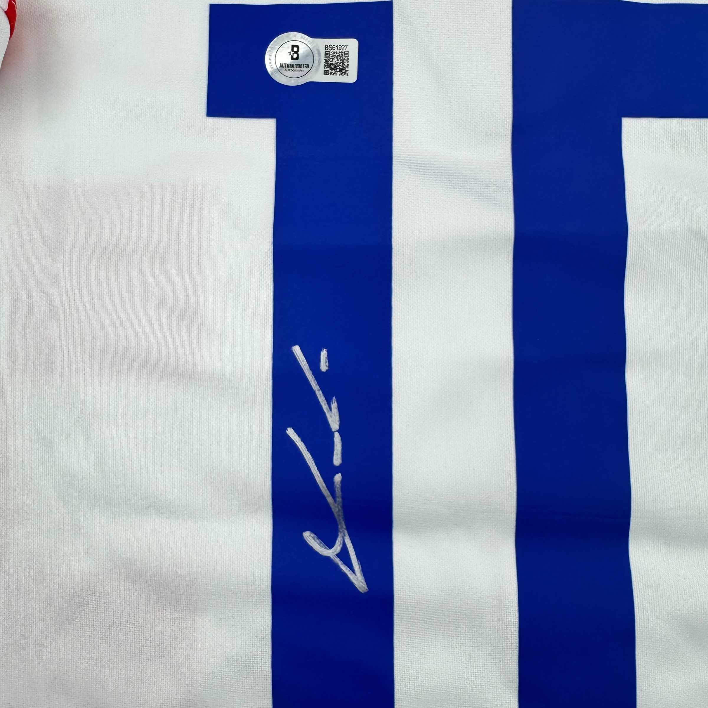 Autographed/Signed Luka Modric Croatia White Soccer Jersey Beckett BAS COA 3