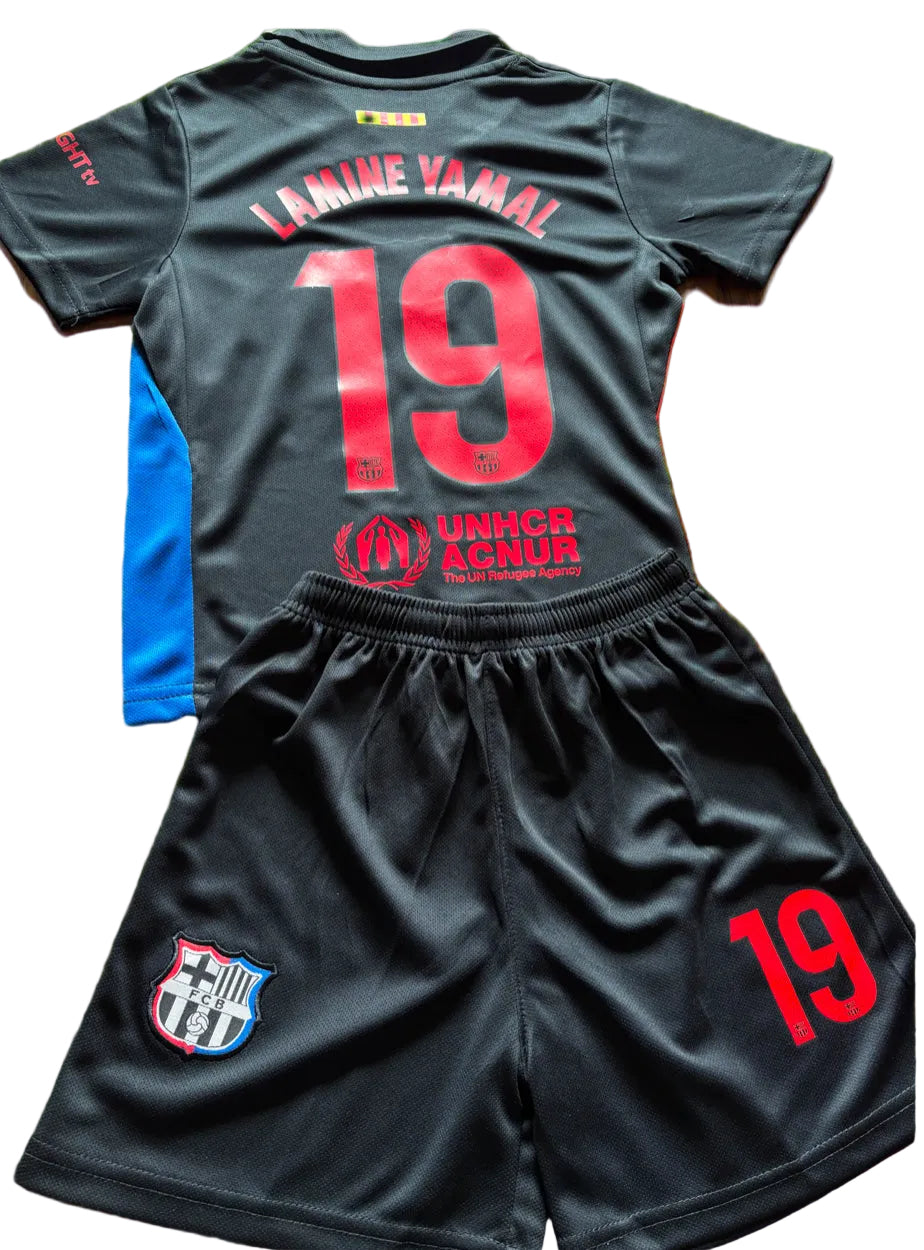 Lamine Yamal Black Barcelona Soccer Jersey Kids Toddler & Youth Sizes 3