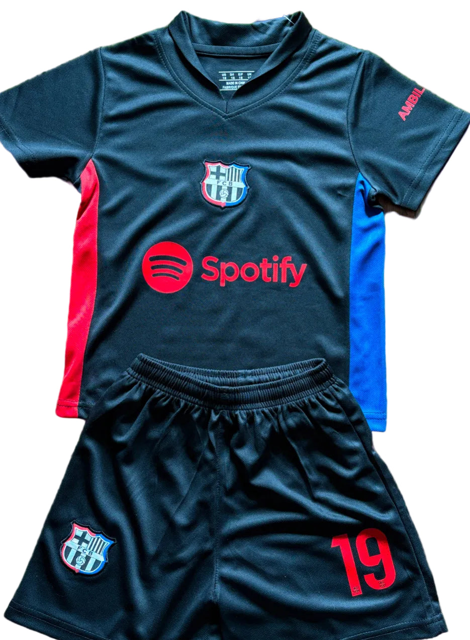 Lamine Yamal Black Barcelona Soccer Jersey Kids Toddler & Youth Sizes 4