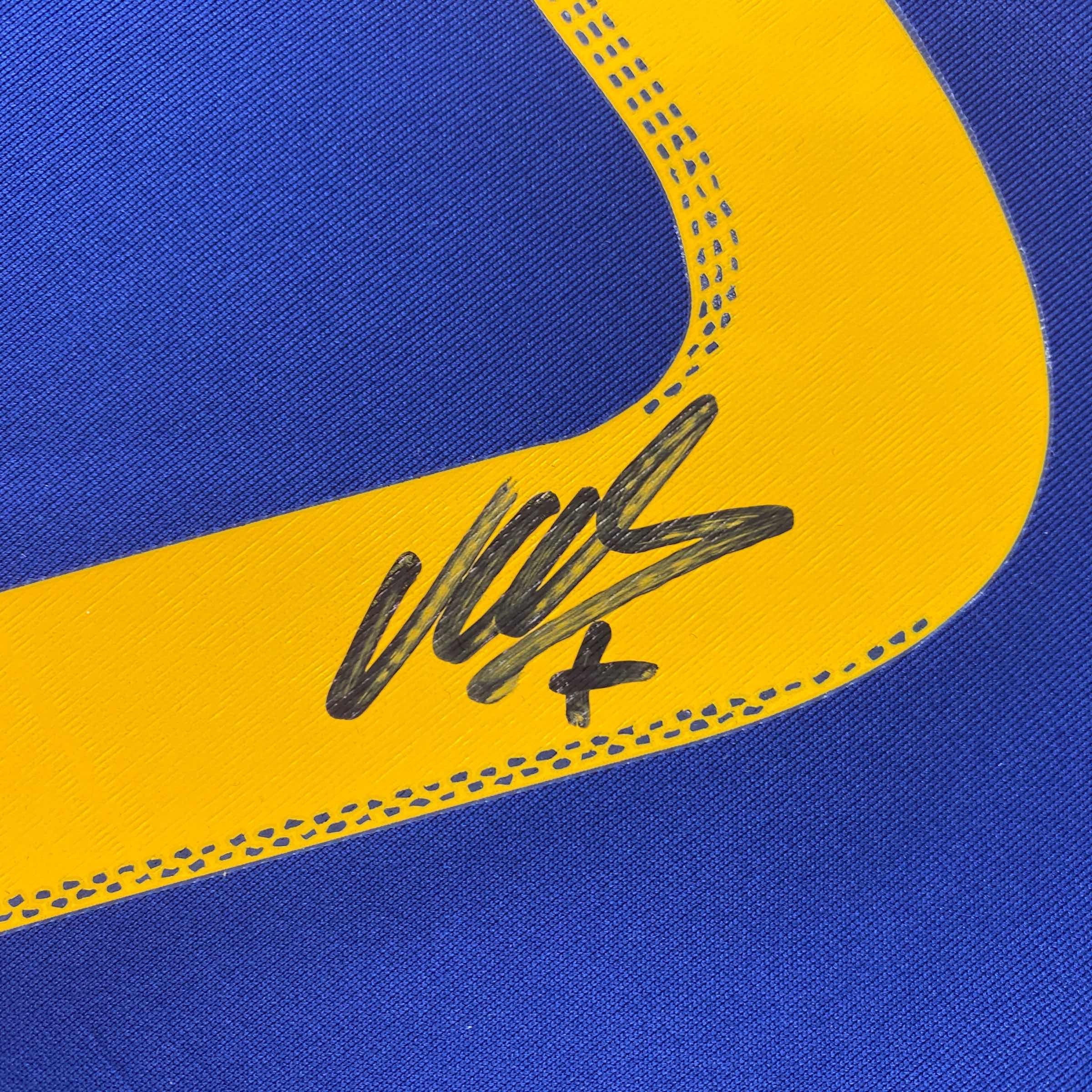 Autographed/Signed David Villa Spain Blue World Cup Soccer Jersey Beckett BAS COA 3