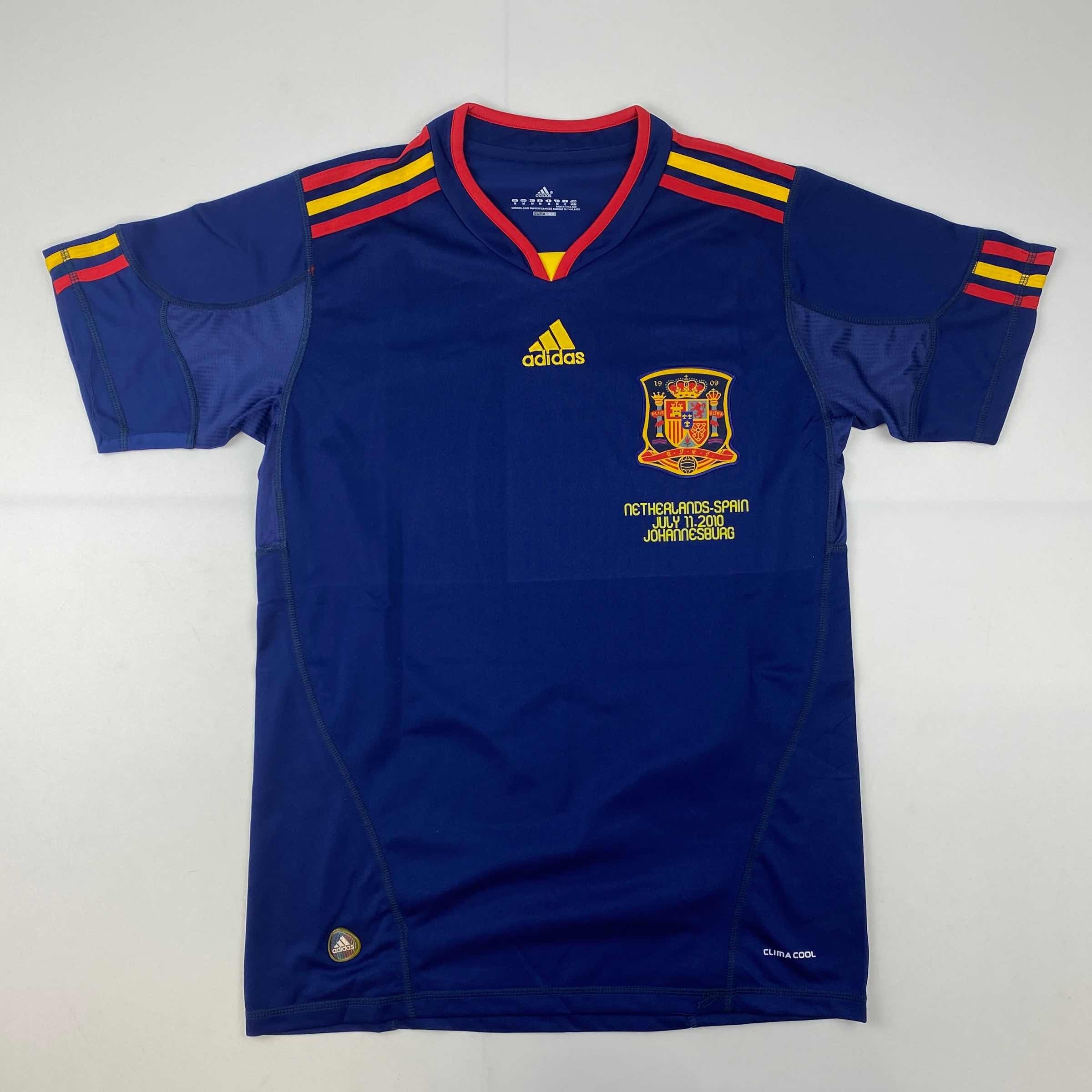 Autographed/Signed David Villa Spain Blue World Cup Soccer Jersey Beckett BAS COA 4