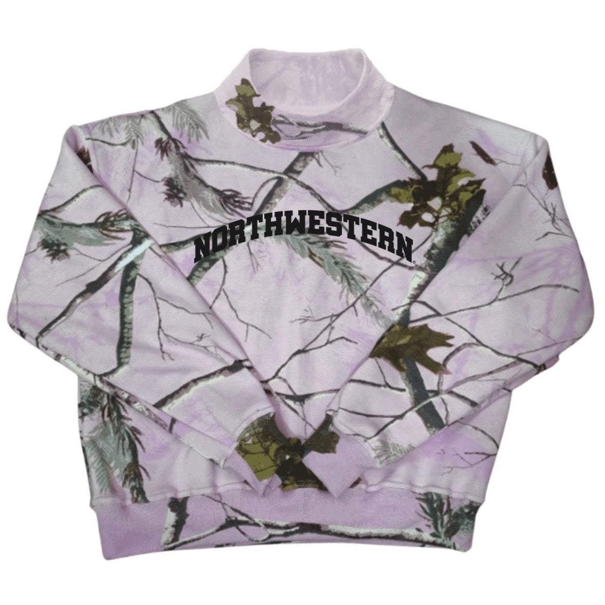 Northwestern Lavender Camo Mock Neck Sweatshirt | lojobands