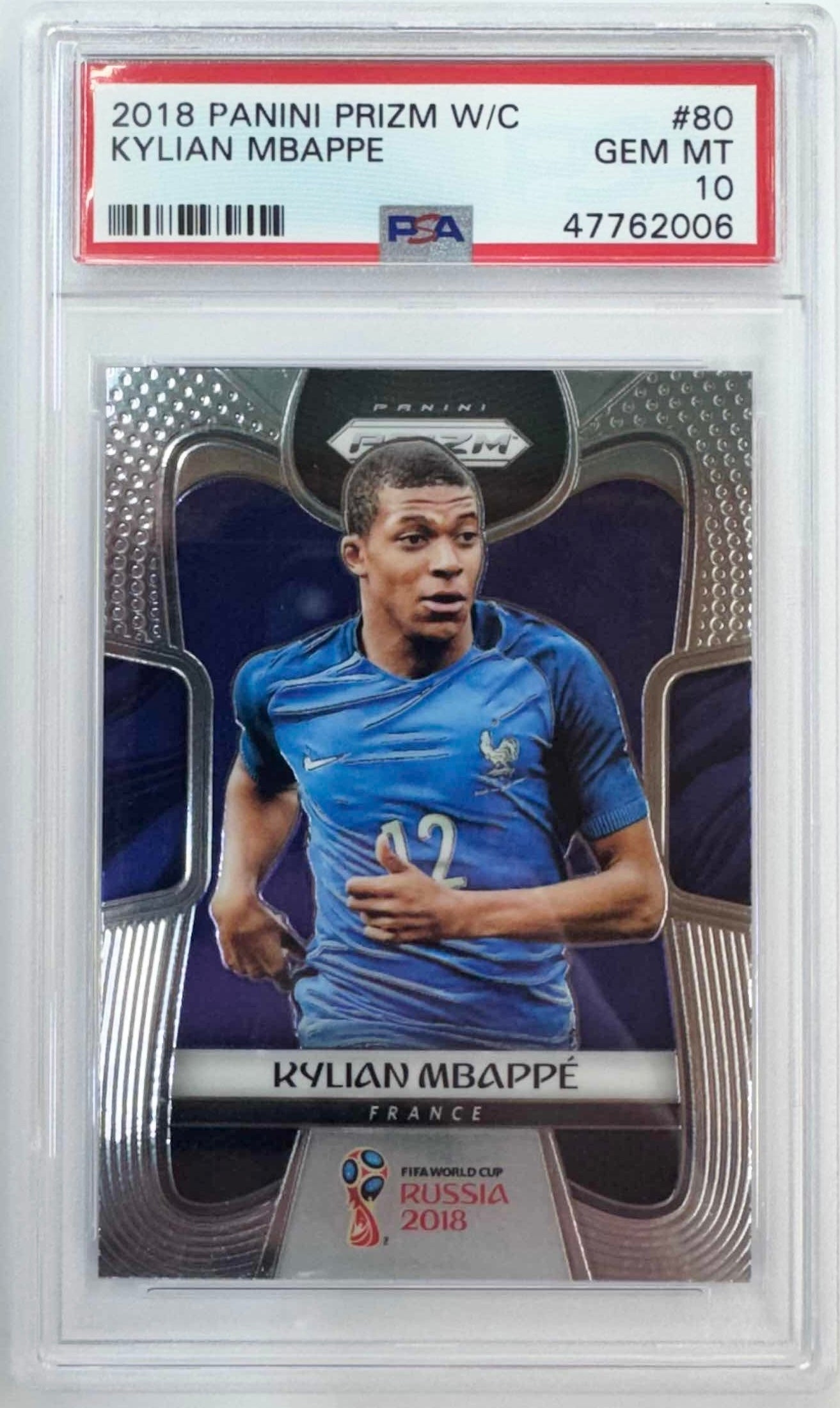 Graded 2018 Panini Prizm World Cup Kylian Mbappe #80 Soccer Card PSA 10 Gem Mint 1