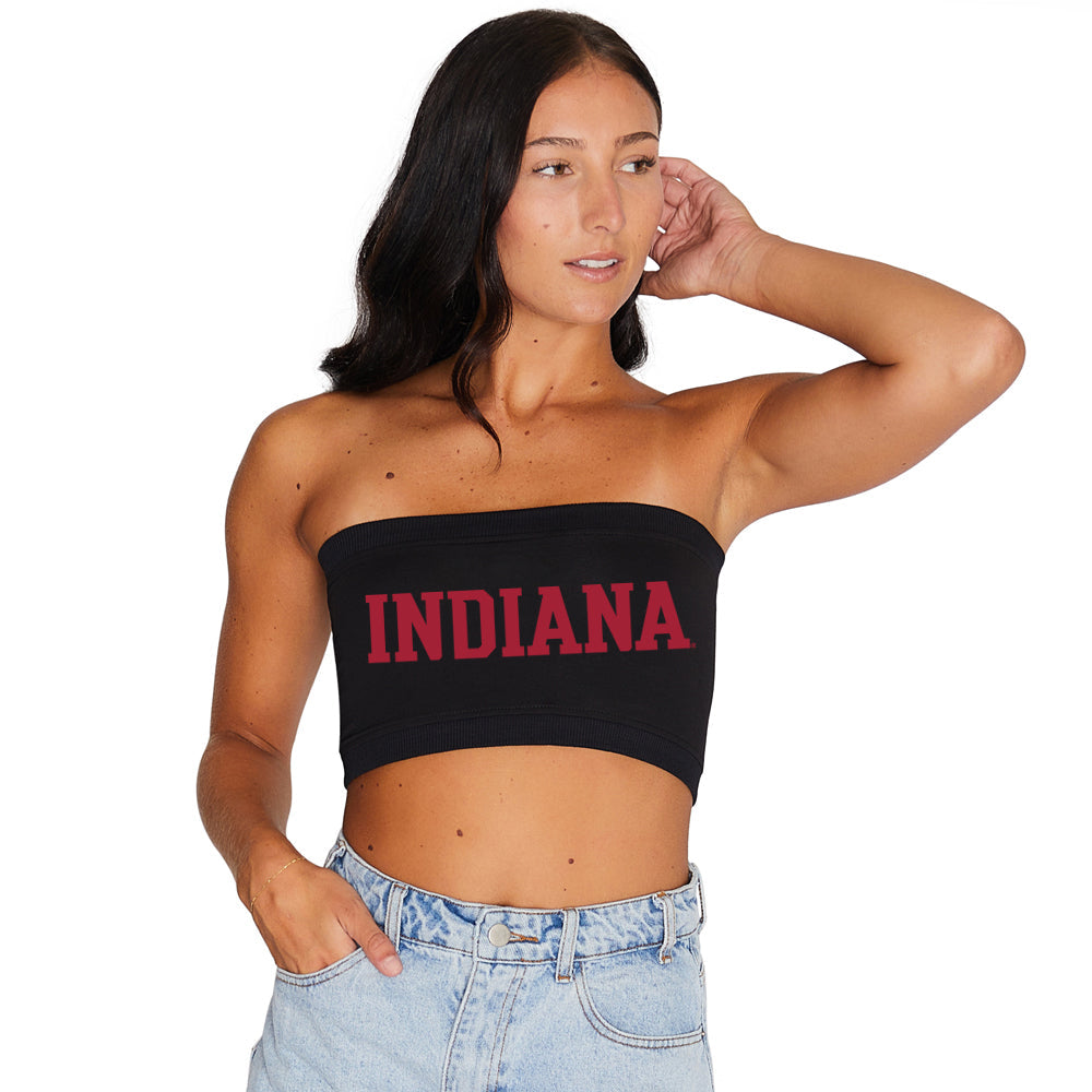 Indiana Hoosiers Black Bandeau Top | lojobands