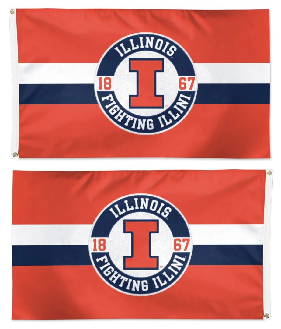 Illinois Fighting Illini 2 Sided 3x5 Embroidered Flag