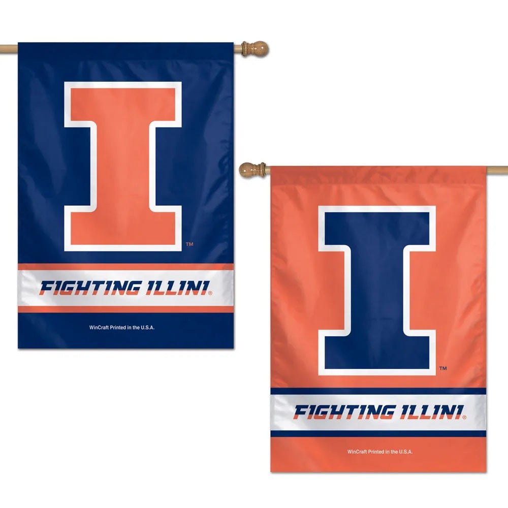 Illinois Fighting Illini 2 Sided House Flag Two Designs