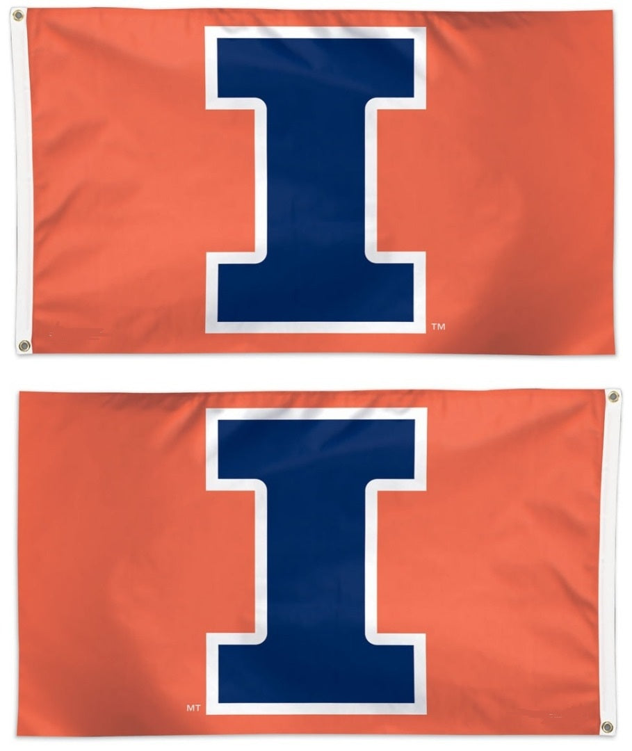 Illinois University Flag 3x5 Logo Only Orange