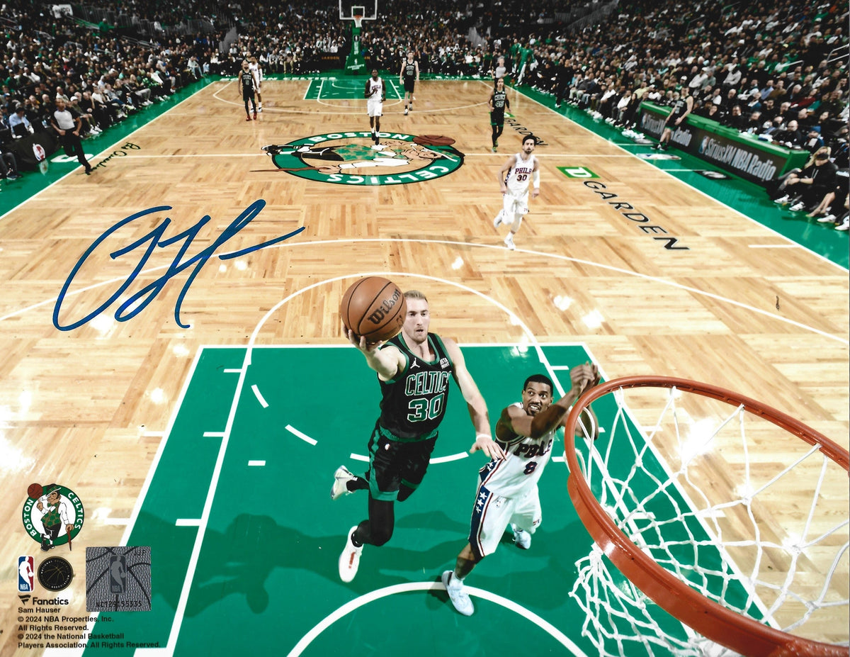 Sam Hauser Rim Cam Boston Celtics Autographed 11" x 14" Basketball Photo 2