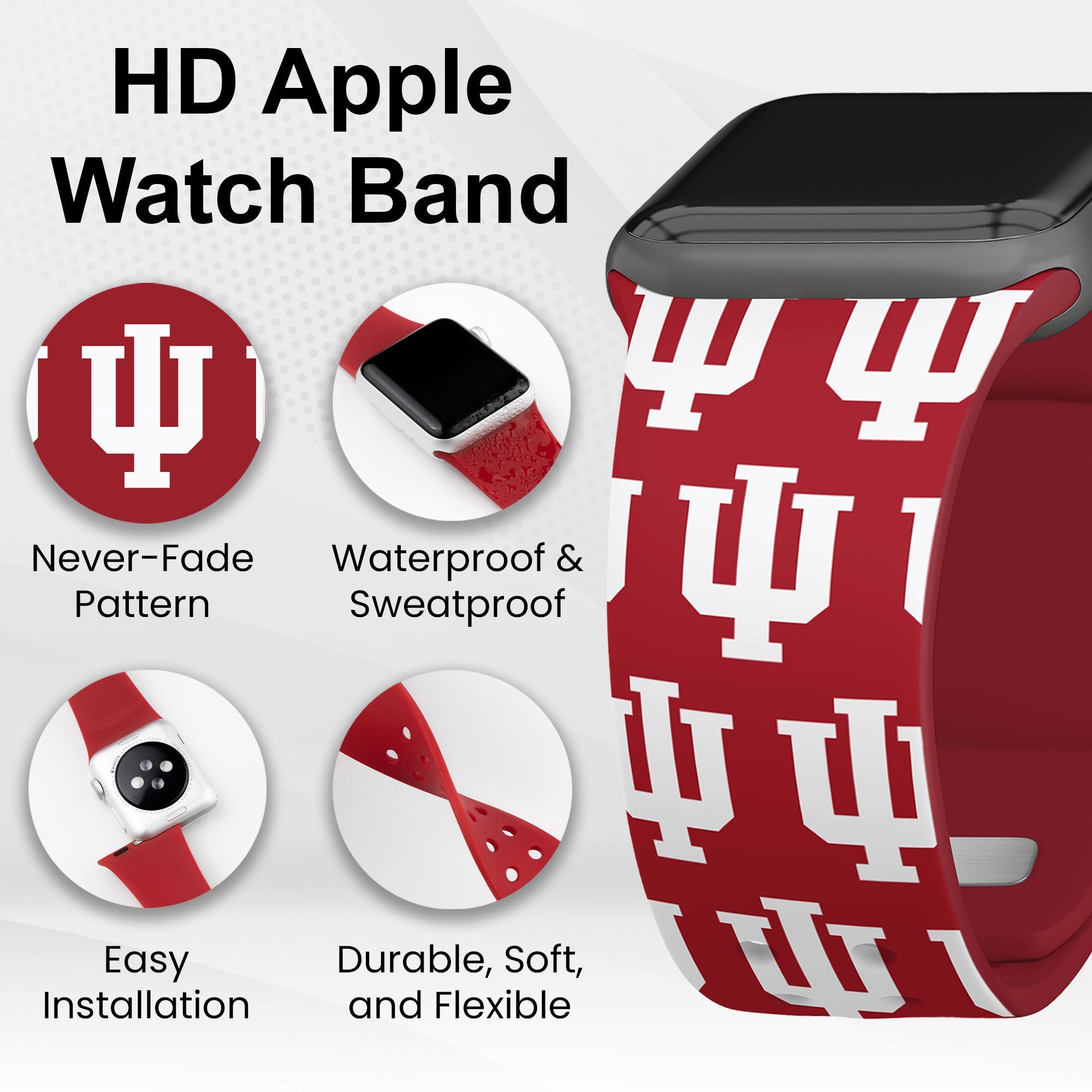 Indiana Hoosiers HD Apple Watch Band 2