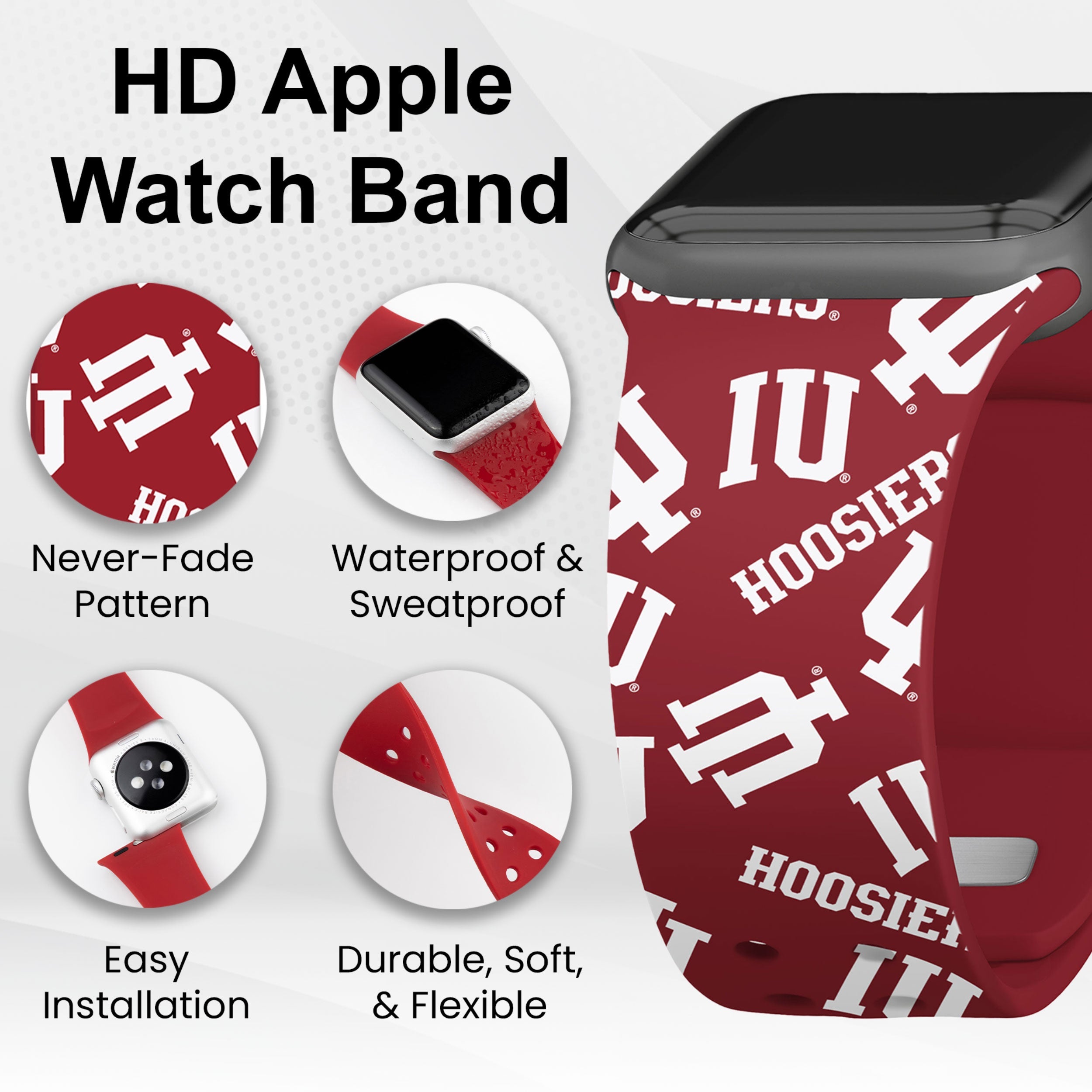 Indiana Hoosiers HD Apple Watch Band 21