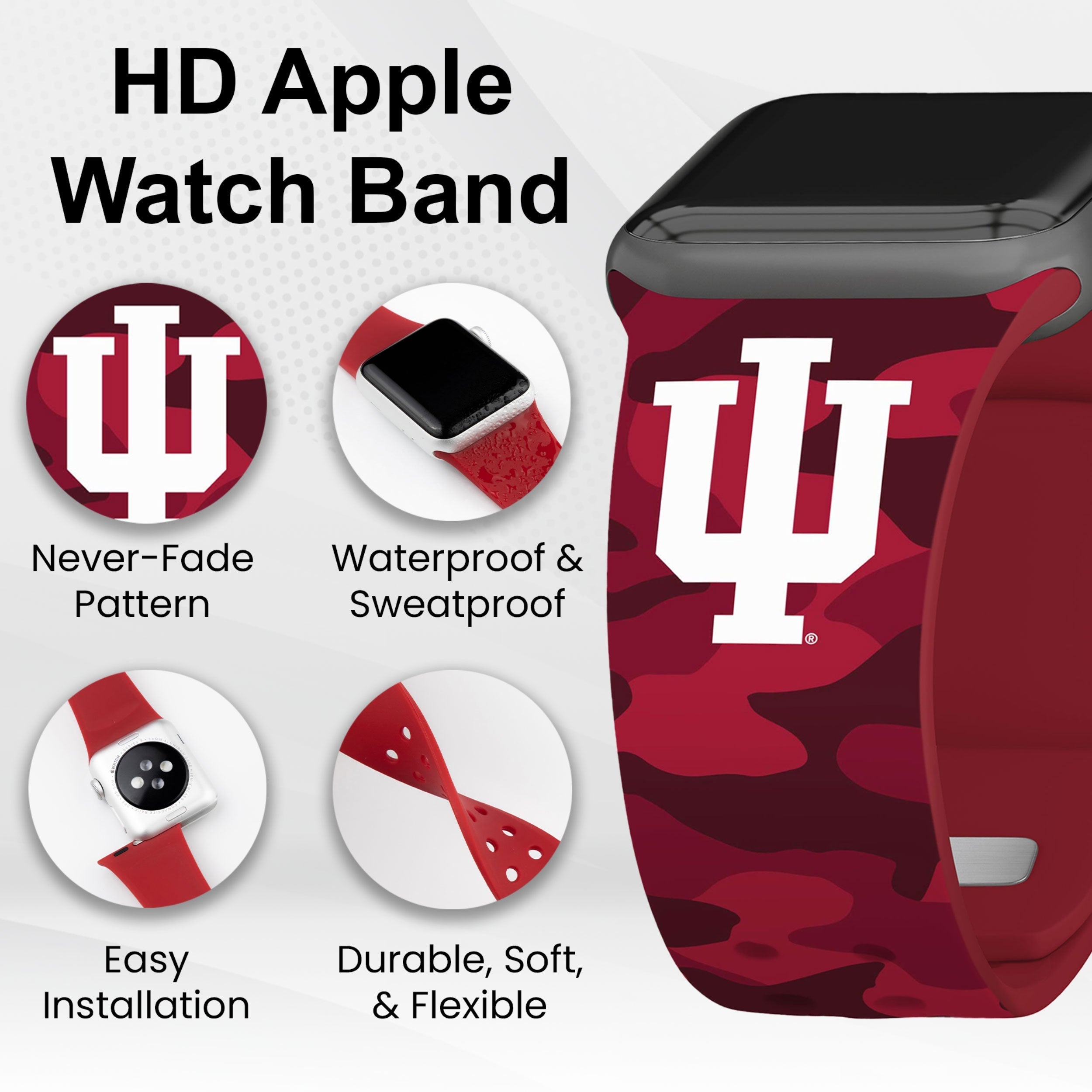 Indiana Hoosiers HD Apple Watch Band 14