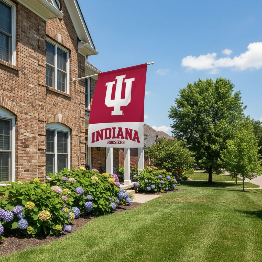 Indiana Hoosiers 2 Sided Embroidered Banner