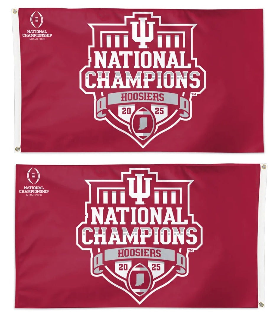 Indiana Hoosiers 2 Sided Football Champions Flag 1