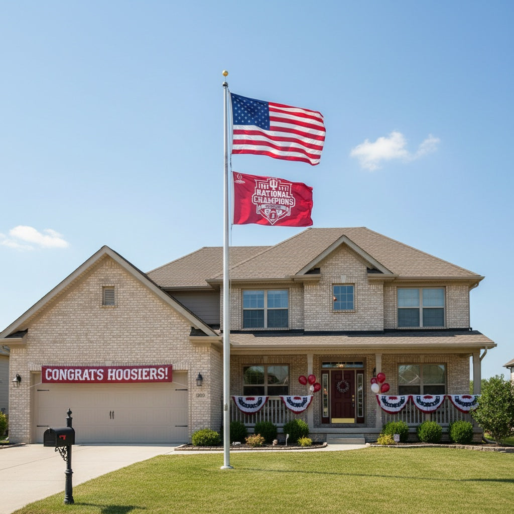 Indiana Hoosiers 2 Sided Football Champions Flag 2