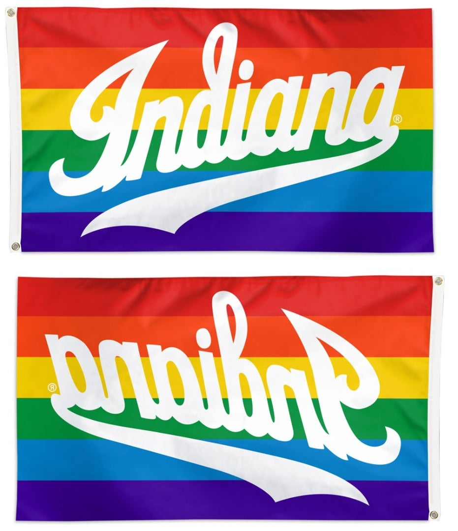 Indiana Hoosiers Flag 3x5 Pride Rainbow