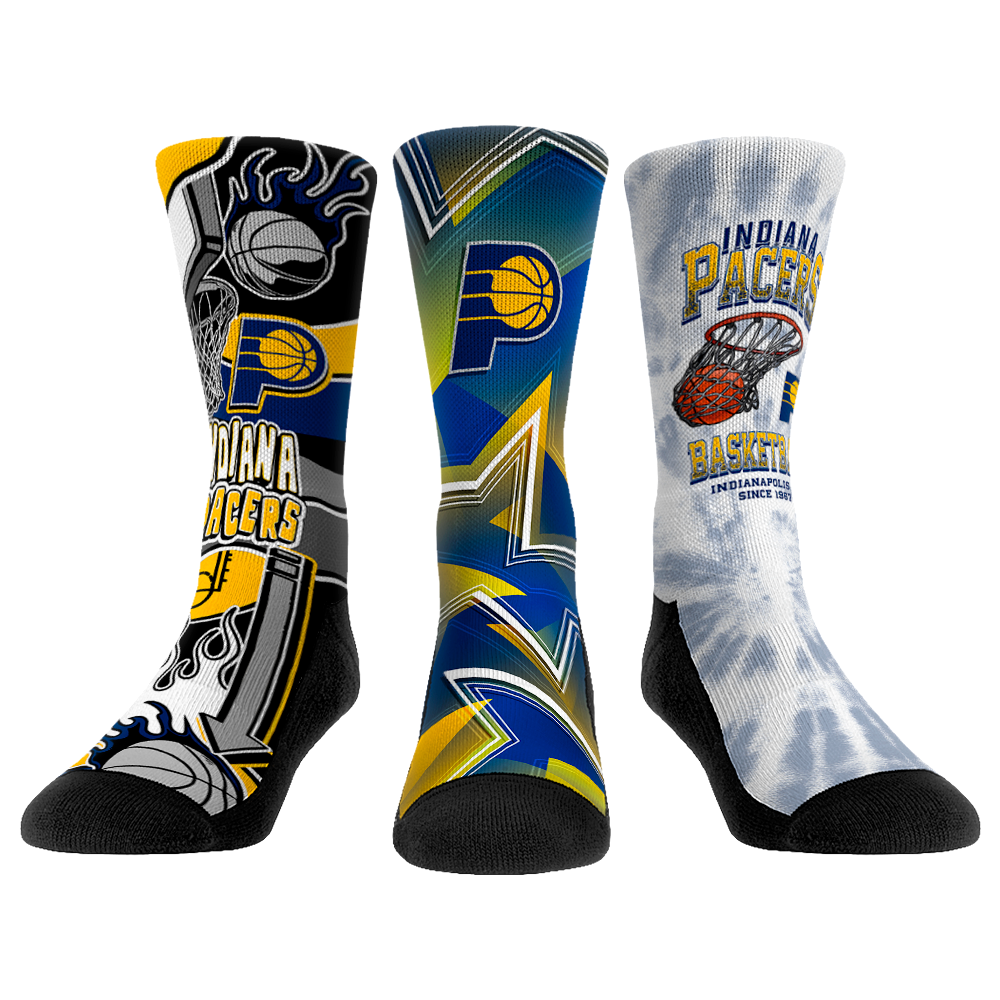 Indiana Pacers - Slam Dunk  - 3-Pack | Rock 'Em Socks