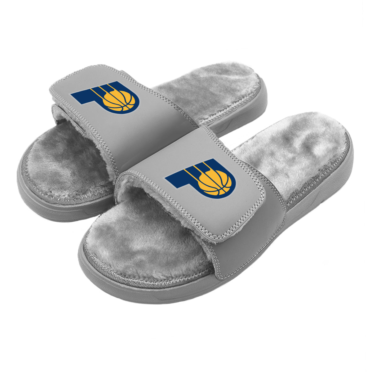 Indiana Pacers Primary Grey Fur Slides 1