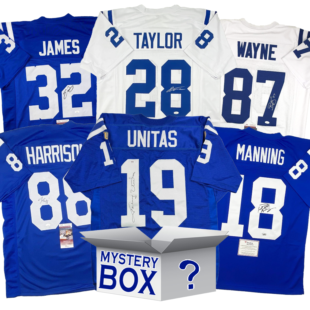 Autographed/Signed Indianapolis Football Jersey Mystery Box with PSA JSA or Beckett COA 1
