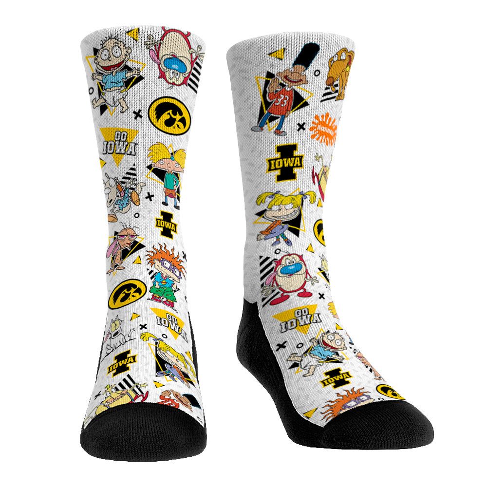 Iowa Hawkeyes - 90's Nickelodeon Characters All-Over | Rock 'Em Socks 1