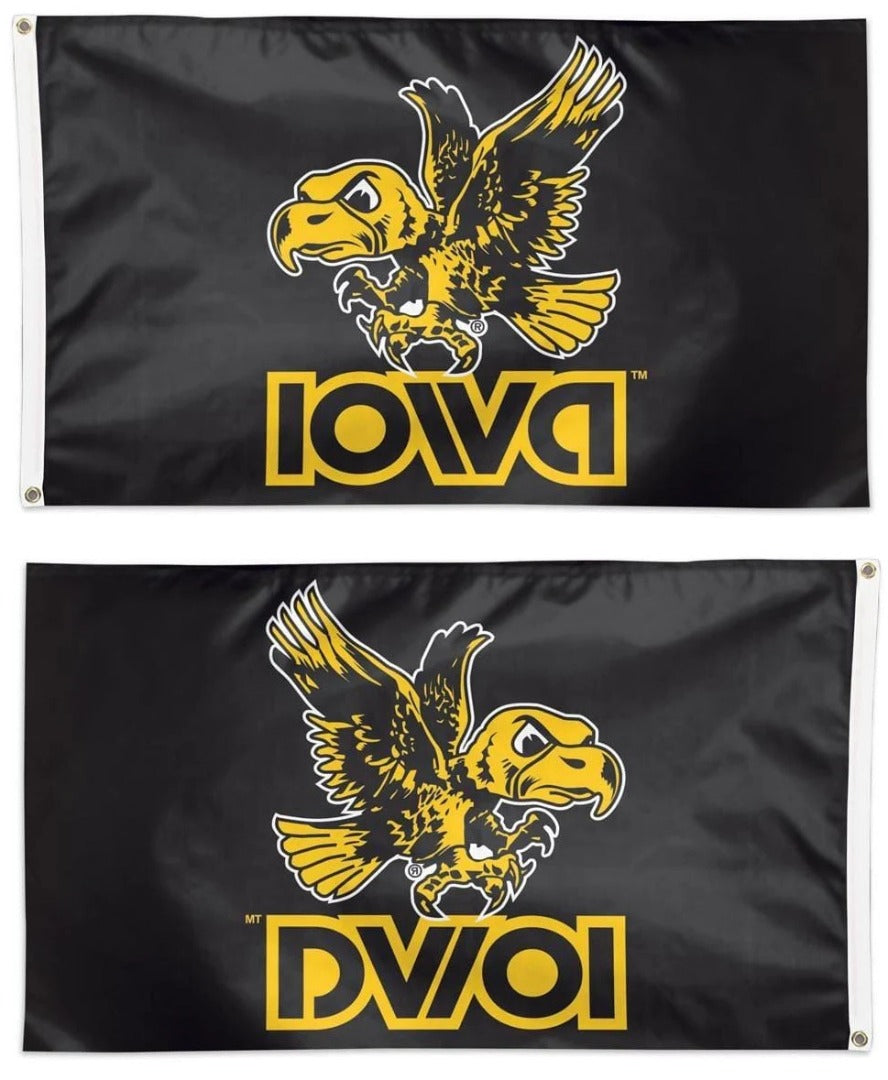 Iowa Hawkeyes Flag 3x5 Classic Retro Football Logo