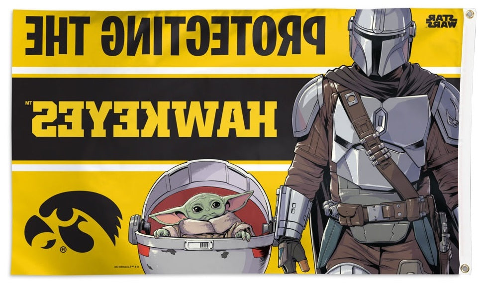 Iowa Hawkeyes Flag 3x5 Mandalorian Protecting The Hawkeyes