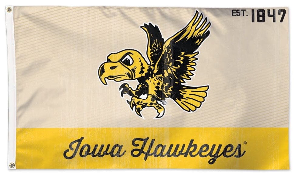 Iowa Hawkeyes Flag 3x5 Vintage Herky Logo