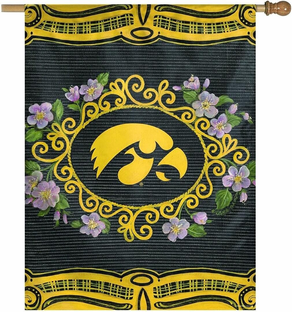 Iowa Hawkeyes Flag Kate Mcrostie Vertical Banner 1
