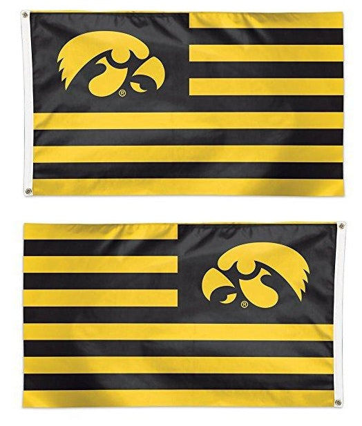 Iowa Hawkeyes Patriotic Stripes 3x5 Flag 1