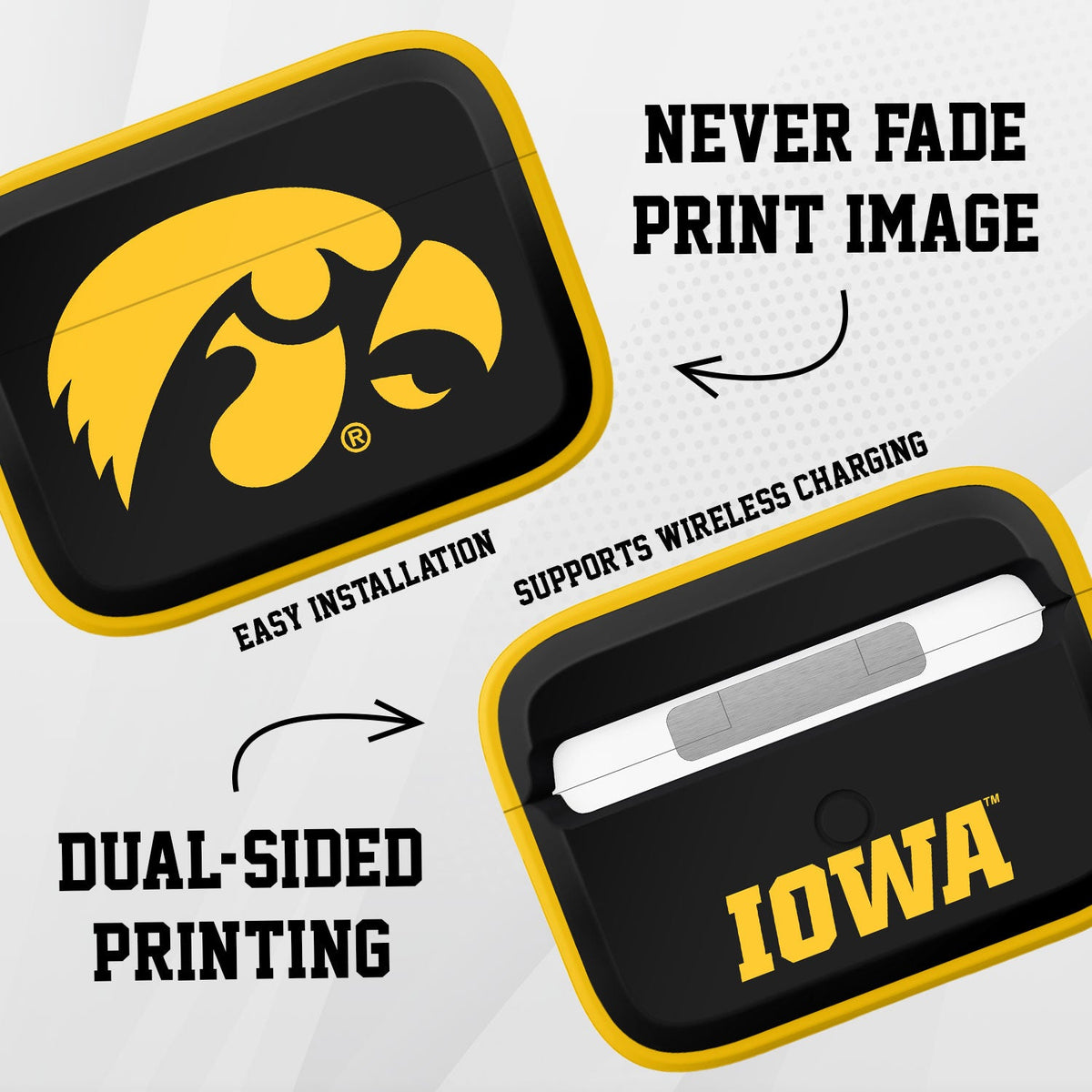 Iowa Hawkeyes HDX AirPods Pro 1 & 2 Case Cover | Affinity Bands 3