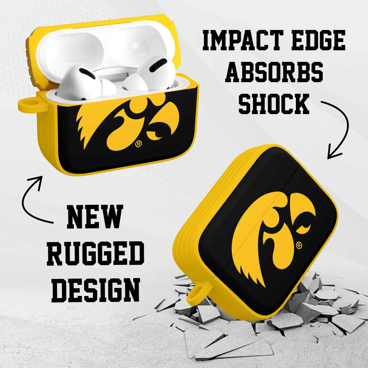 Iowa Hawkeyes HDX AirPods Pro 1 & 2 Case Cover | Affinity Bands 2