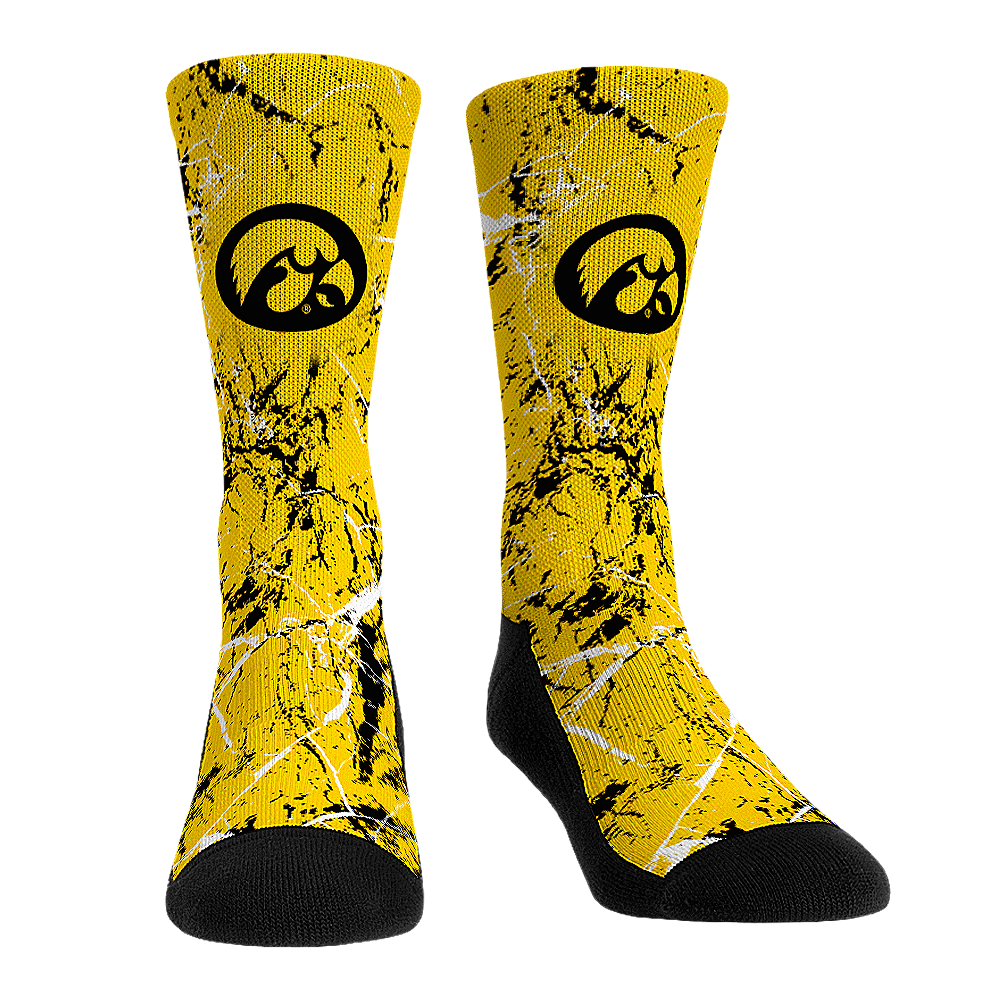 Iowa Hawkeyes - Cracked Marble | Rock 'Em Socks 1