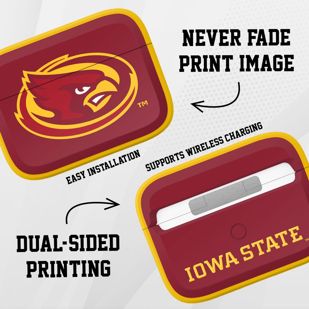Iowa State Cyclones HDX AirPods Pro 1 & 2 Case Cover | Affinity Bands 3