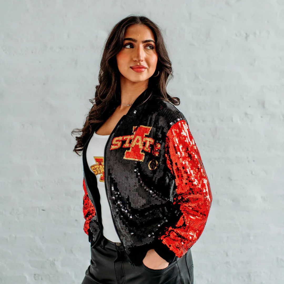 Iowa State Sequin Bomber Jacket 3
