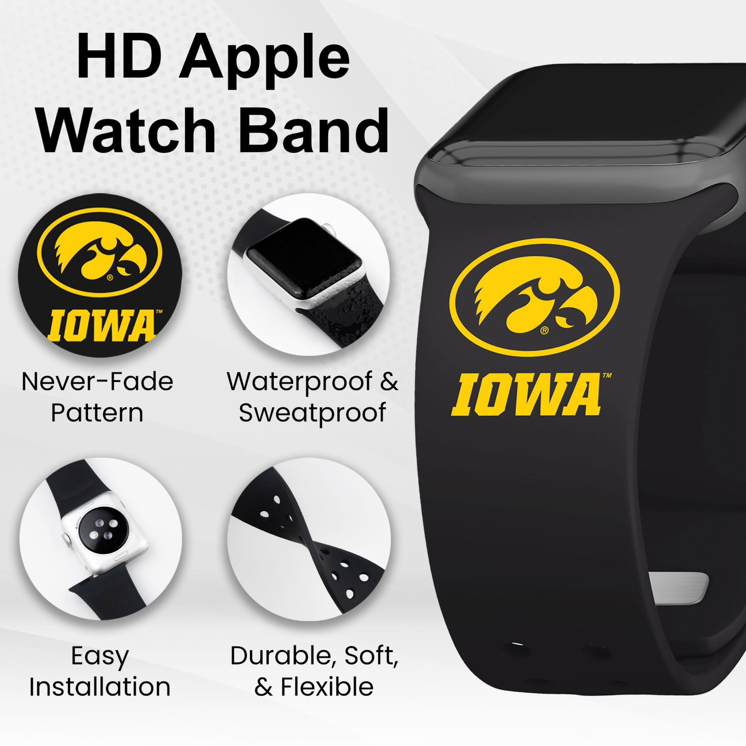 Iowa Hawkeyes HD Apple Watch Band | Affinity Bands 20